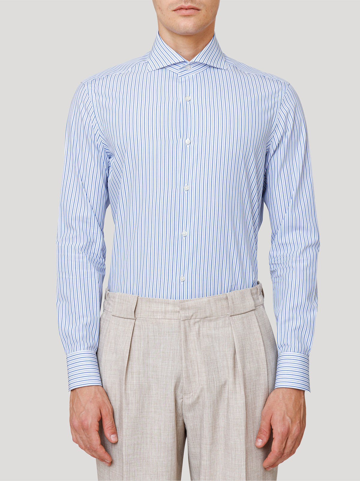 Camicia Slim Sartoriale Collo Mezzo Francese Bari Made In Italy