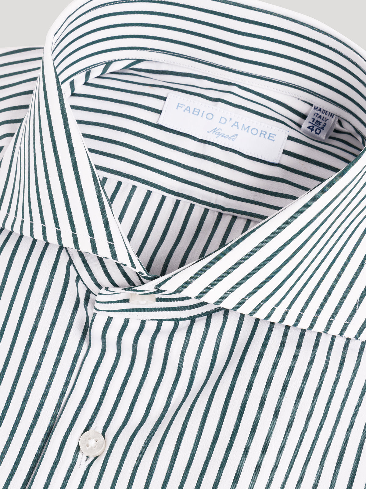 Camicia Slim Sartoriale Collo Mezzo Francese Verde Royal Made In Italy