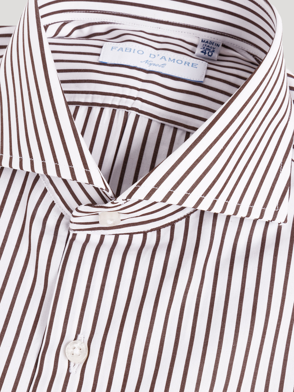 Camicia Sartoriale Collo Mezzo Francese Marrone Royal Made In Italy