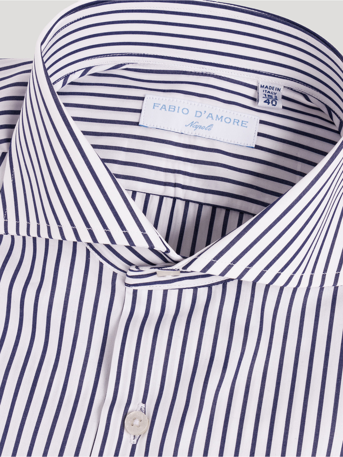 Camicia Slim Sartoriale Collo Mezzo Francese Blu Royal Made In Italy