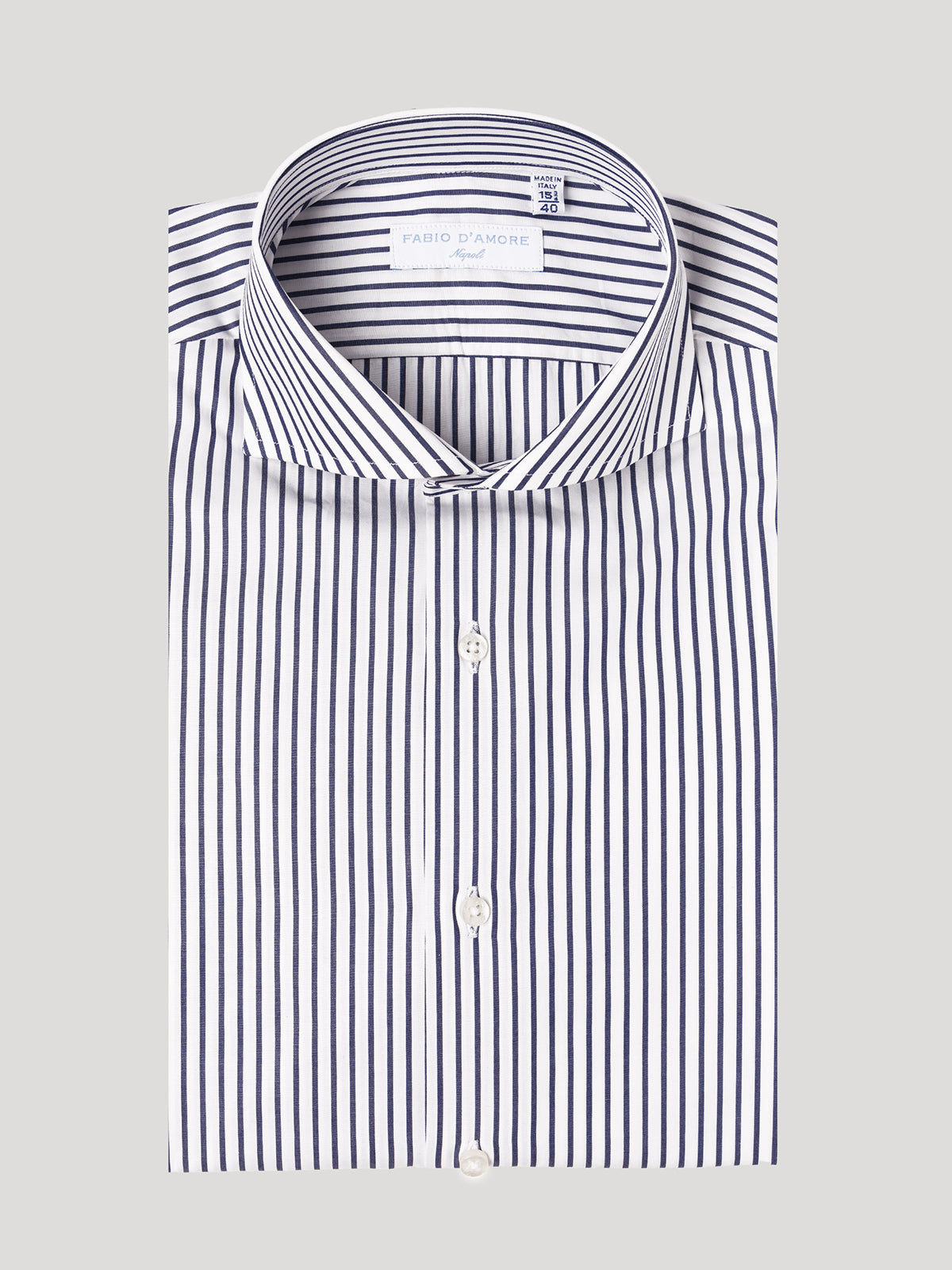 Camicia Slim Sartoriale Collo Mezzo Francese Blu Royal Made In Italy