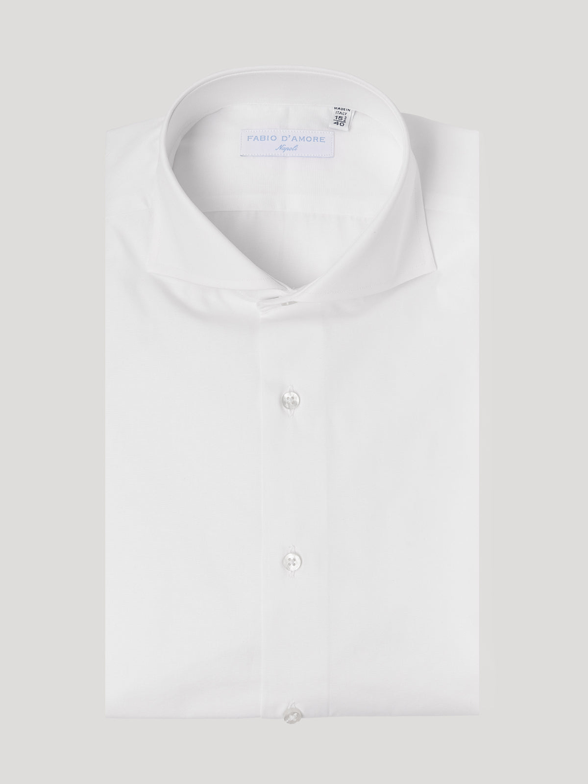 Camicia Slim Sartoriale Collo Mezzo Francese Bianco Made In Italy