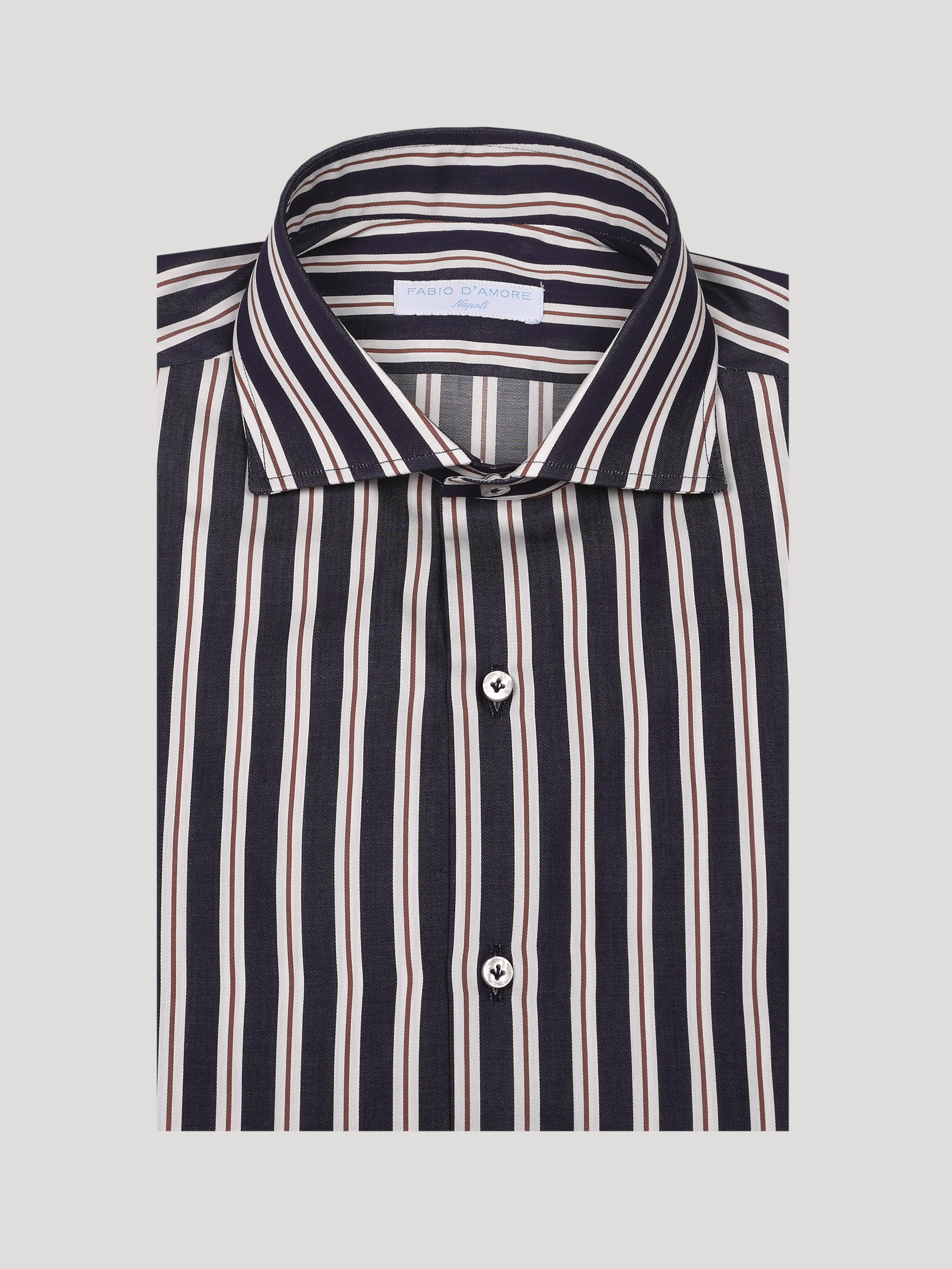 Camicia Slim Sartoriale Collo Mezzo Francese Soft Made In Italy Denali