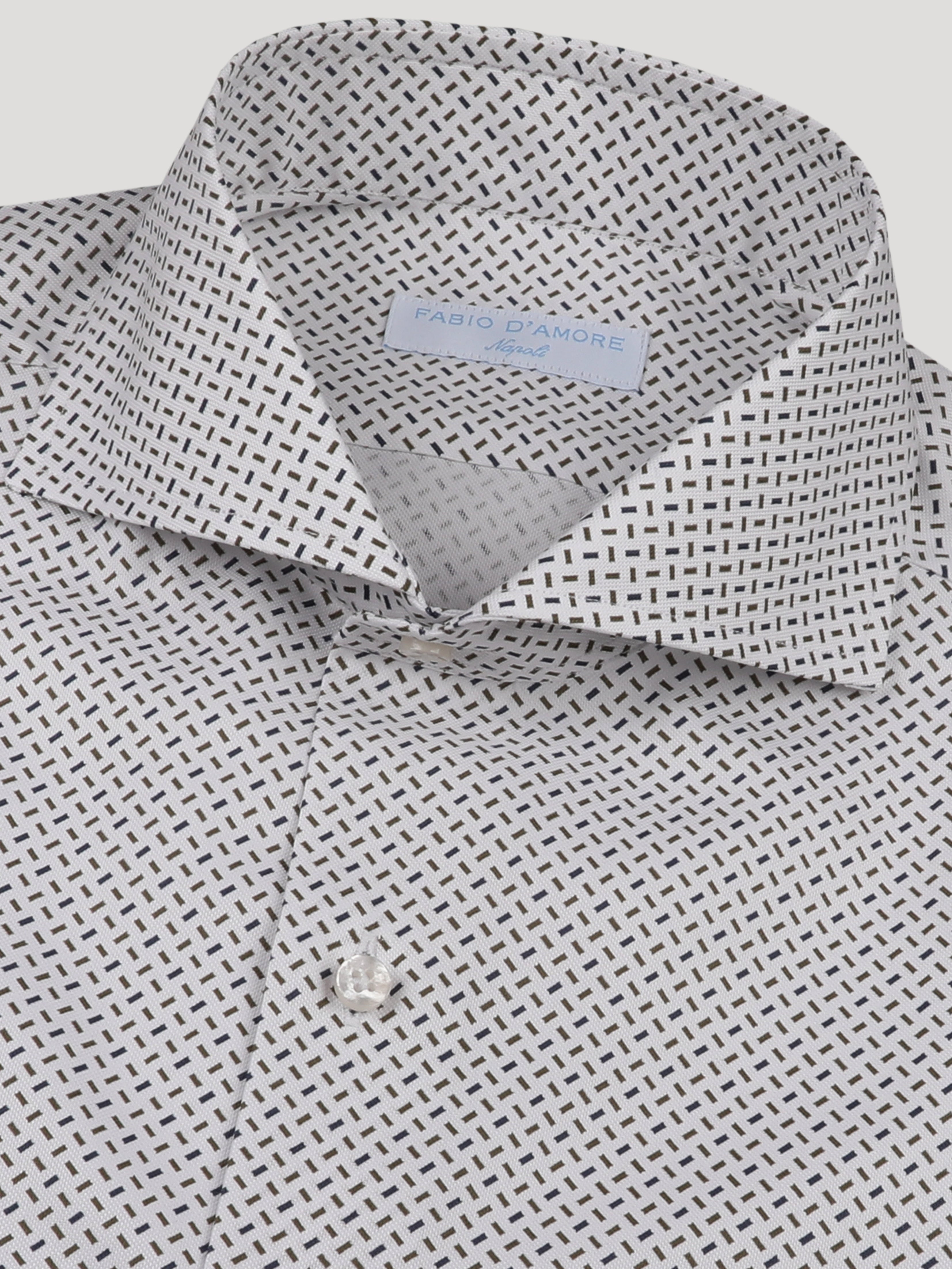 Camicia Slim Sartoriale Oxford Stampata Collo Mezzo Francese Soft