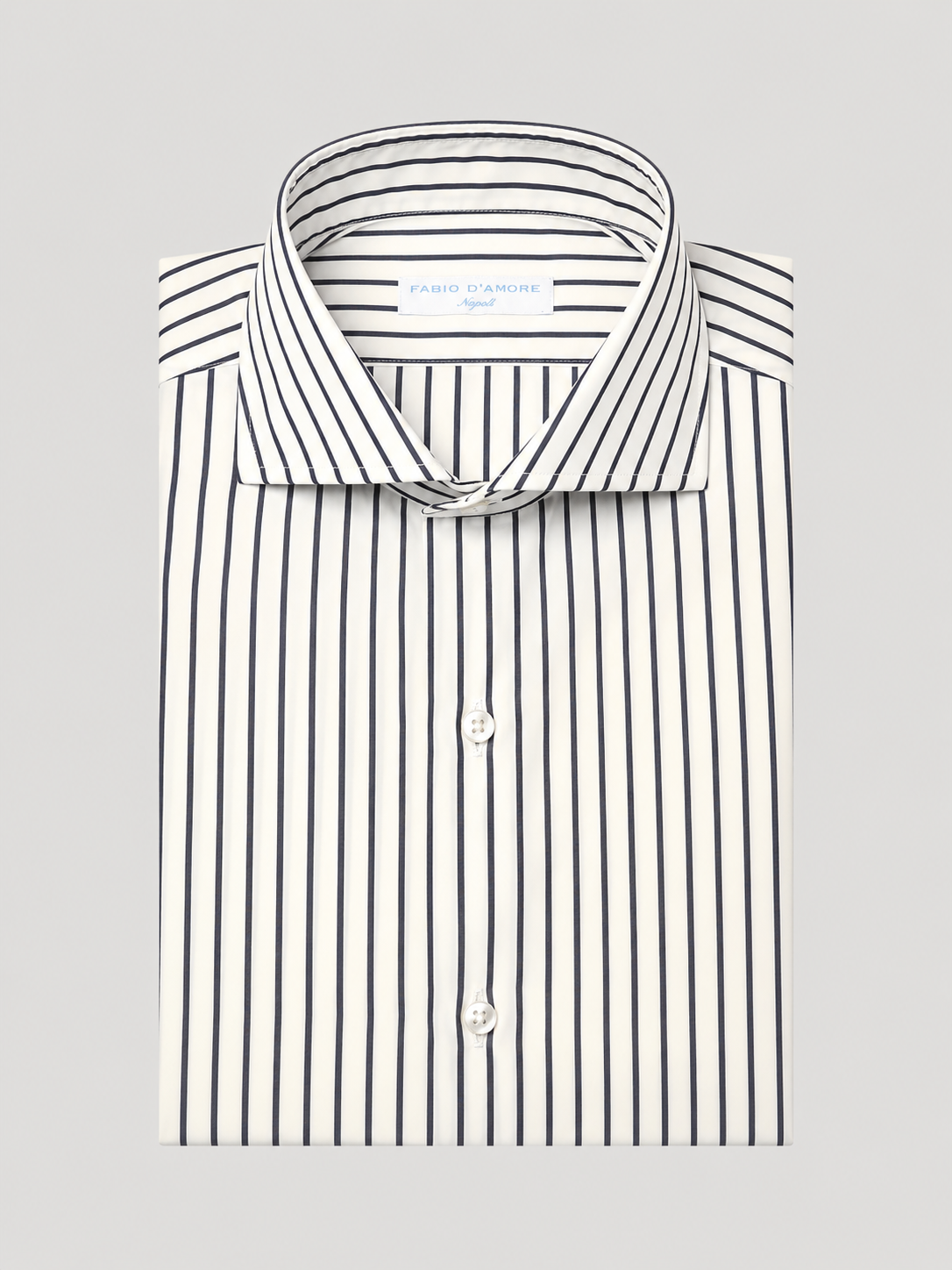 Camicia Sartoriale Collo Mezzo Francese Vento Blu Made In Italy 100% Cotone Popeline 70 Compact