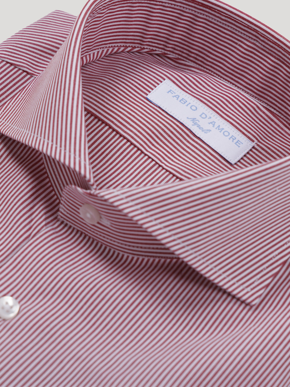 Camicia Slim Sartoriale Roma Rosso  Collo Mezzo Francese Made In Italy