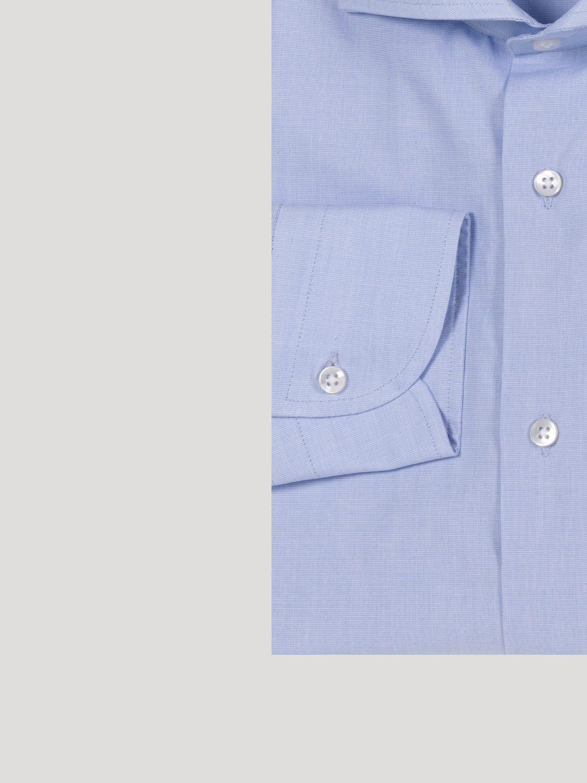 Camicia Slim Fit Sartoriale Fil A Fil Celeste Collo Mezzo Francese