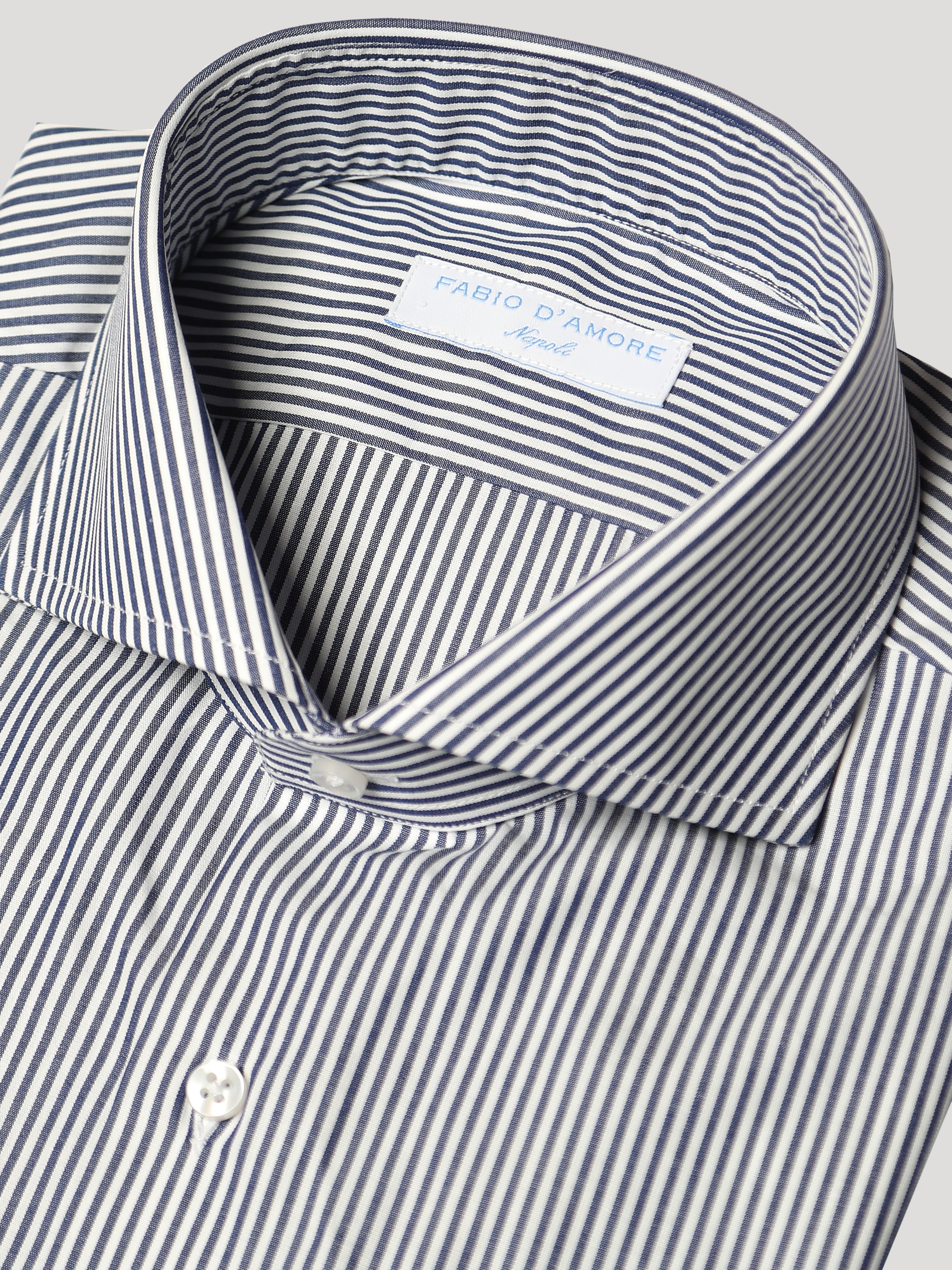 Camicia Slim Sartoriale Collo Mezzo Francese Naxos Blu Made In Italy