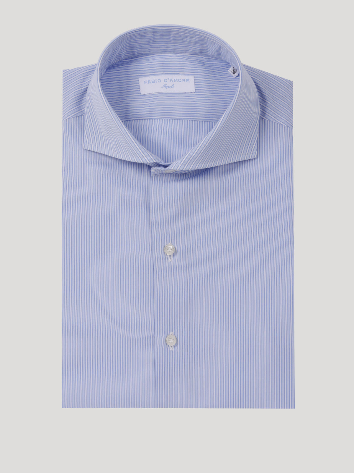 Camicia Regular Fit Sartoriale Collo Mezzo Francese Made In Italy Wall Street 100% Cotone Popeline 70 Compact