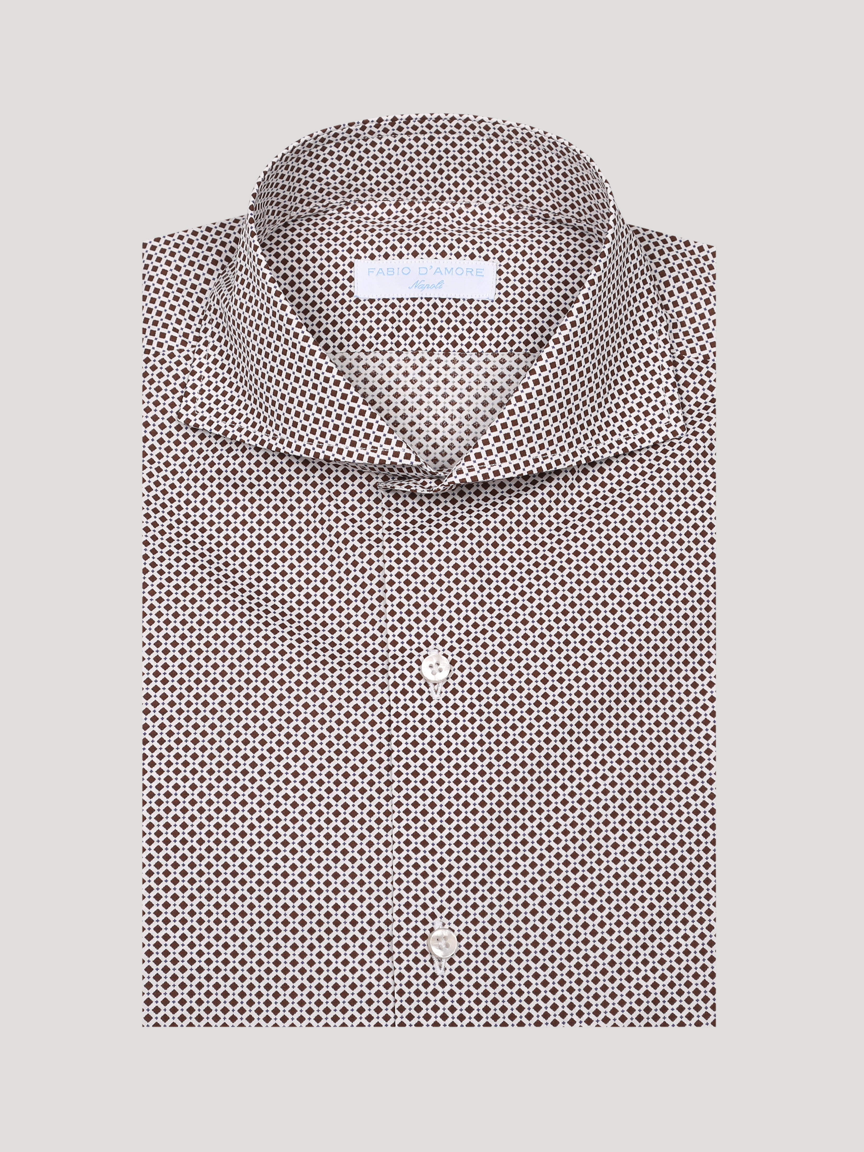 Camicia Slim Sartoriale Collo Mezzo Francese Soft Stampa
