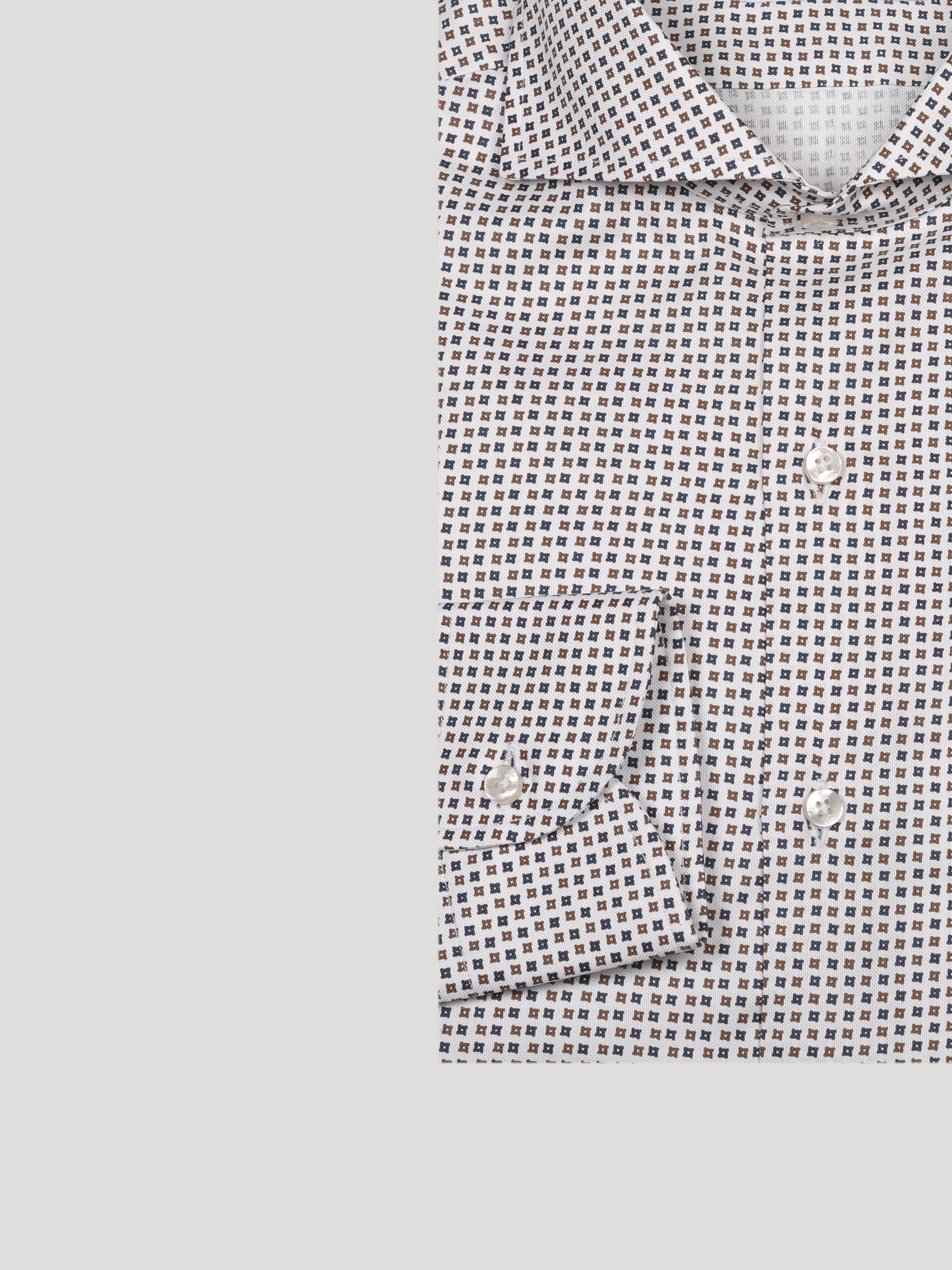 Camicia Slim Sartoriale Oxford Stampata Collo Mezzo Francese Soft
