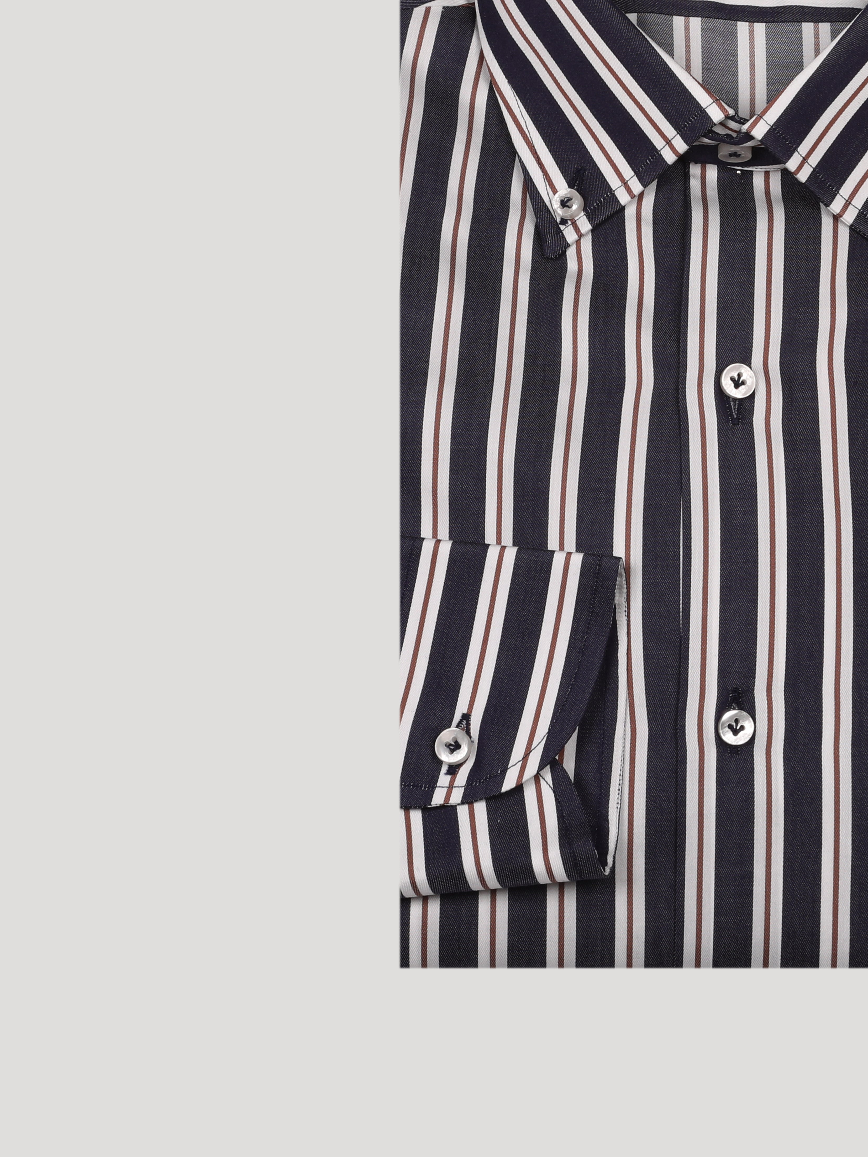 Camicia Slim Sartoriale Collo Botton Down Made In Italy Denali