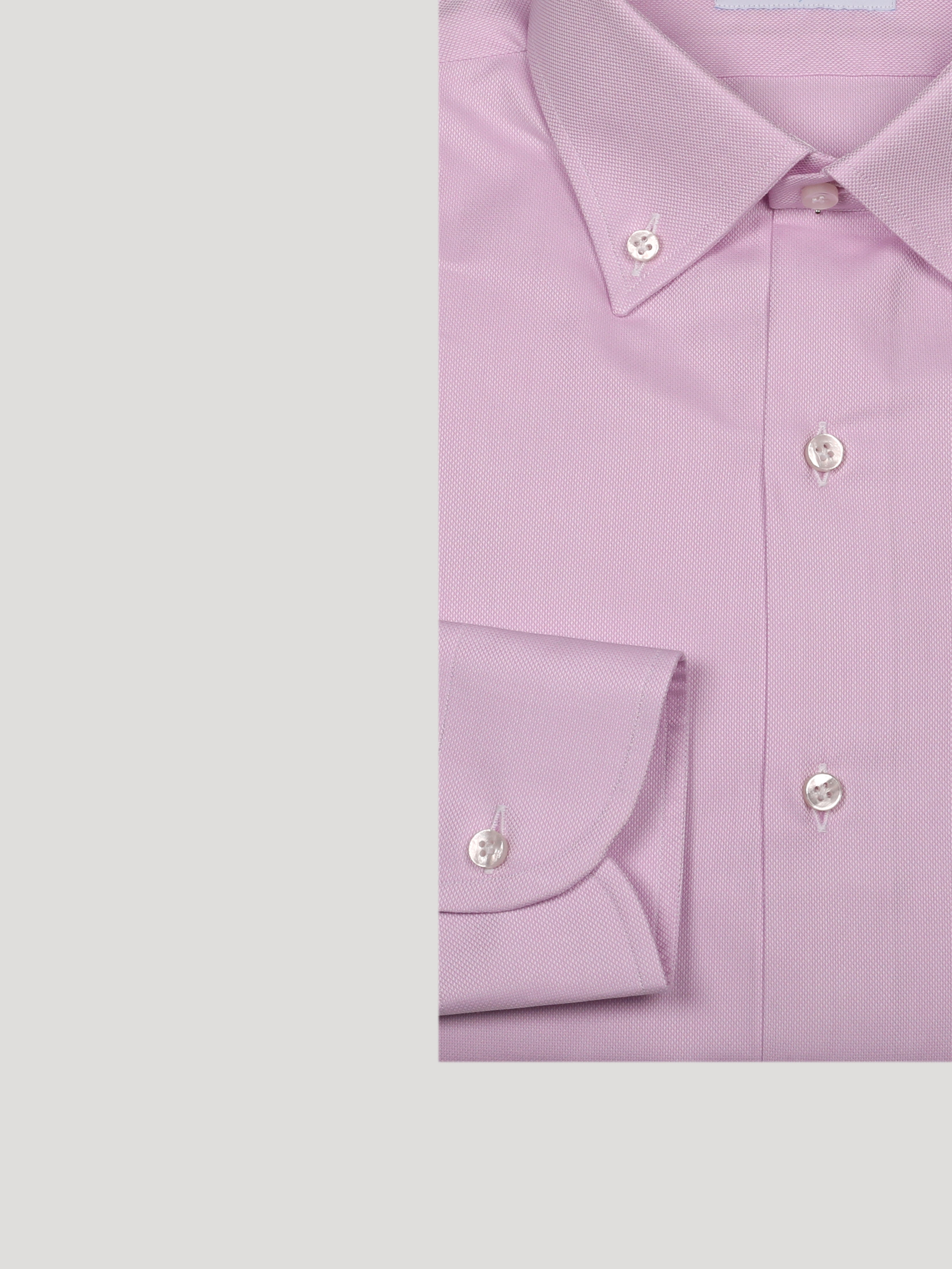 Camicia Slim Sartoriale Royal Oxford Collo Botton Down Made In Italy Rosa