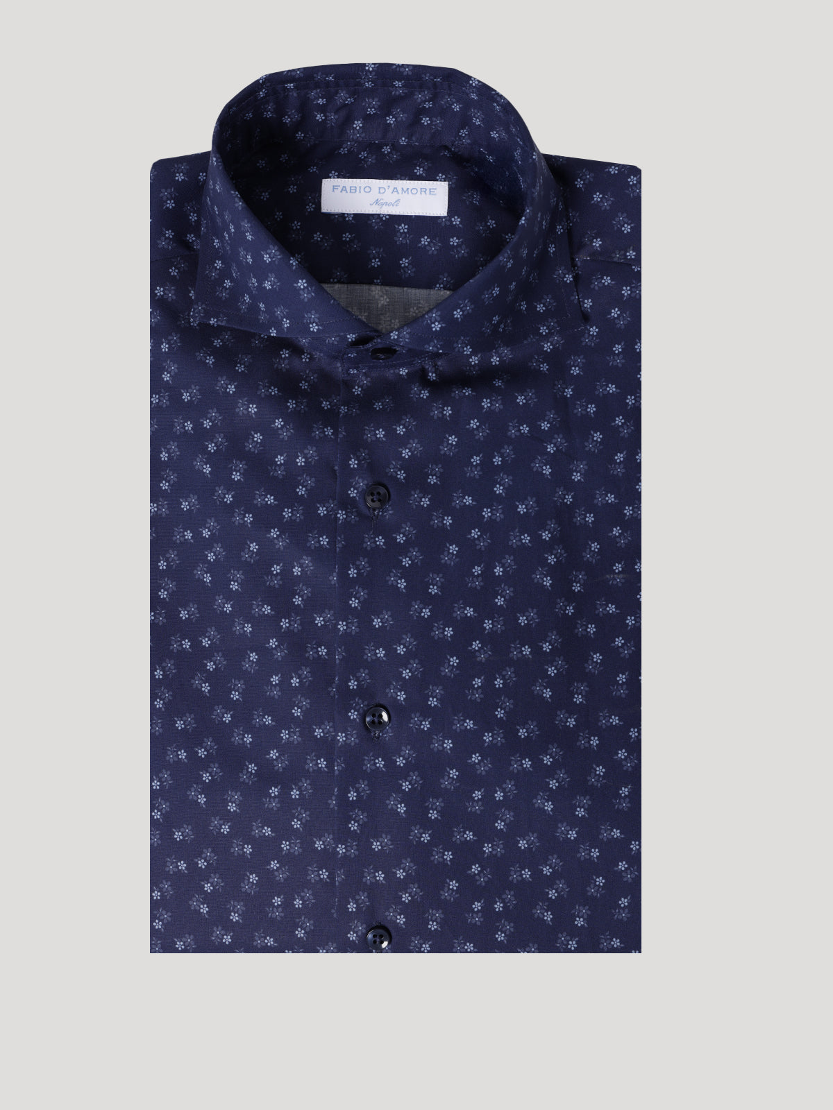 Camicia Slim Sartoriale Collo Mezzo Francese soft Flowers Made In Italy