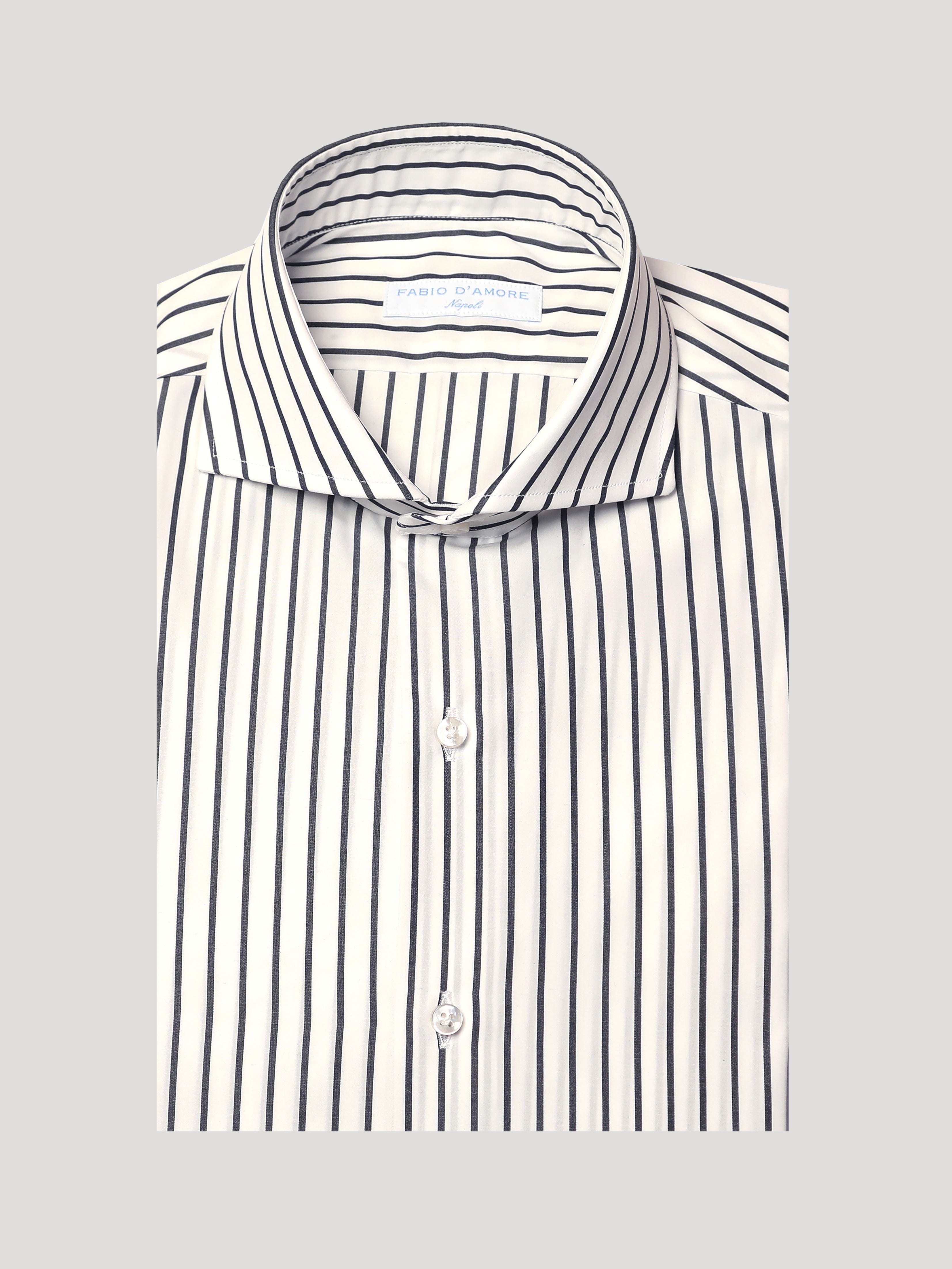 Camicia Slim Sartoriale Collo Mezzo Francese Vento Blu Made In Italy