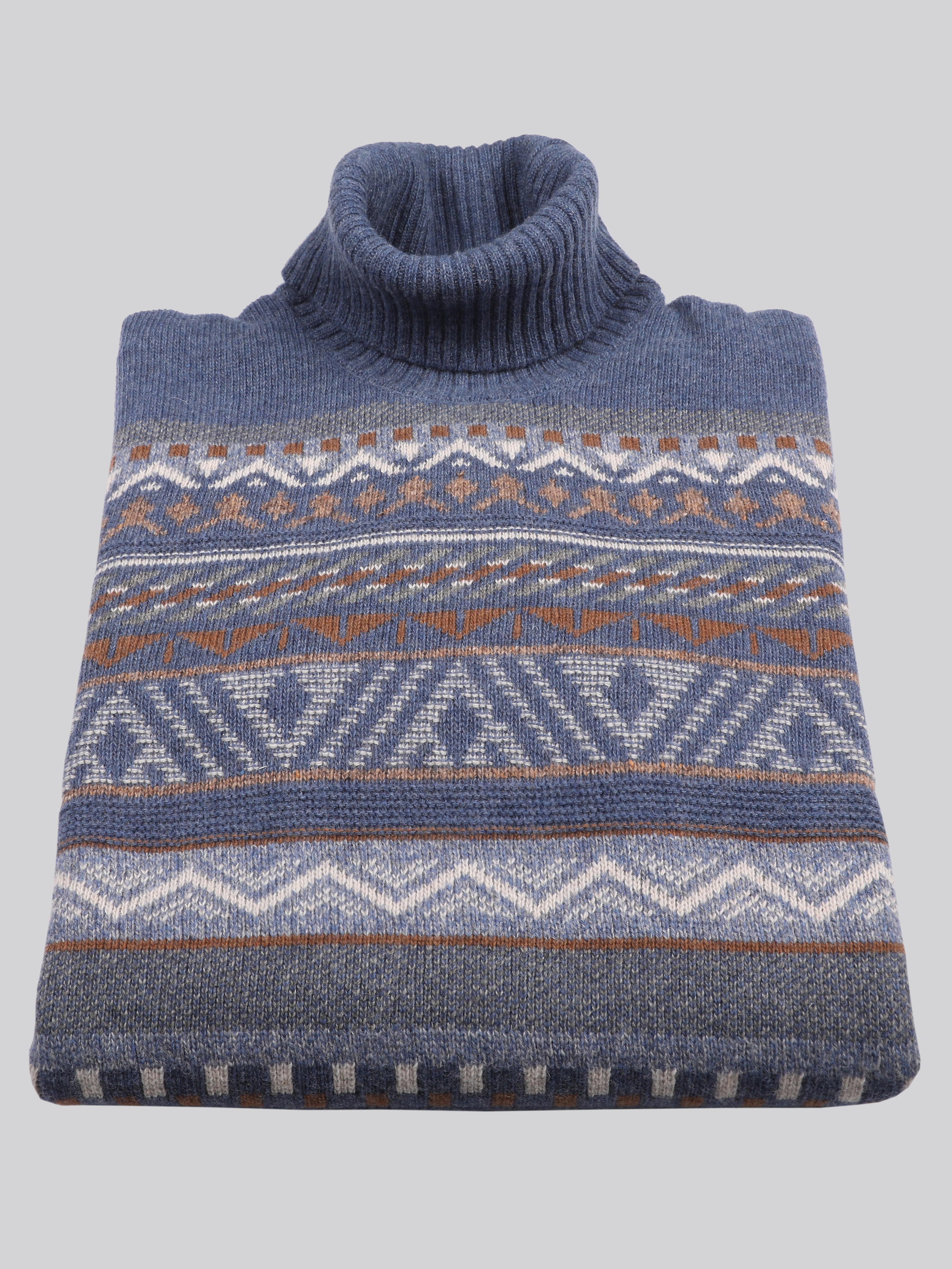 Maglione Collo Alto 100% Lana Made In Italy Courmayeur Avion
