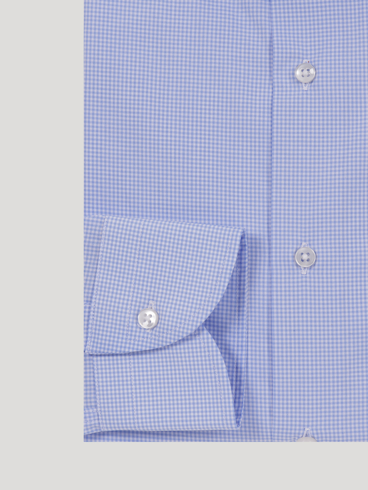 Camicia Slim Sartoriale Micro Quadretti Azzurro Made In Italy