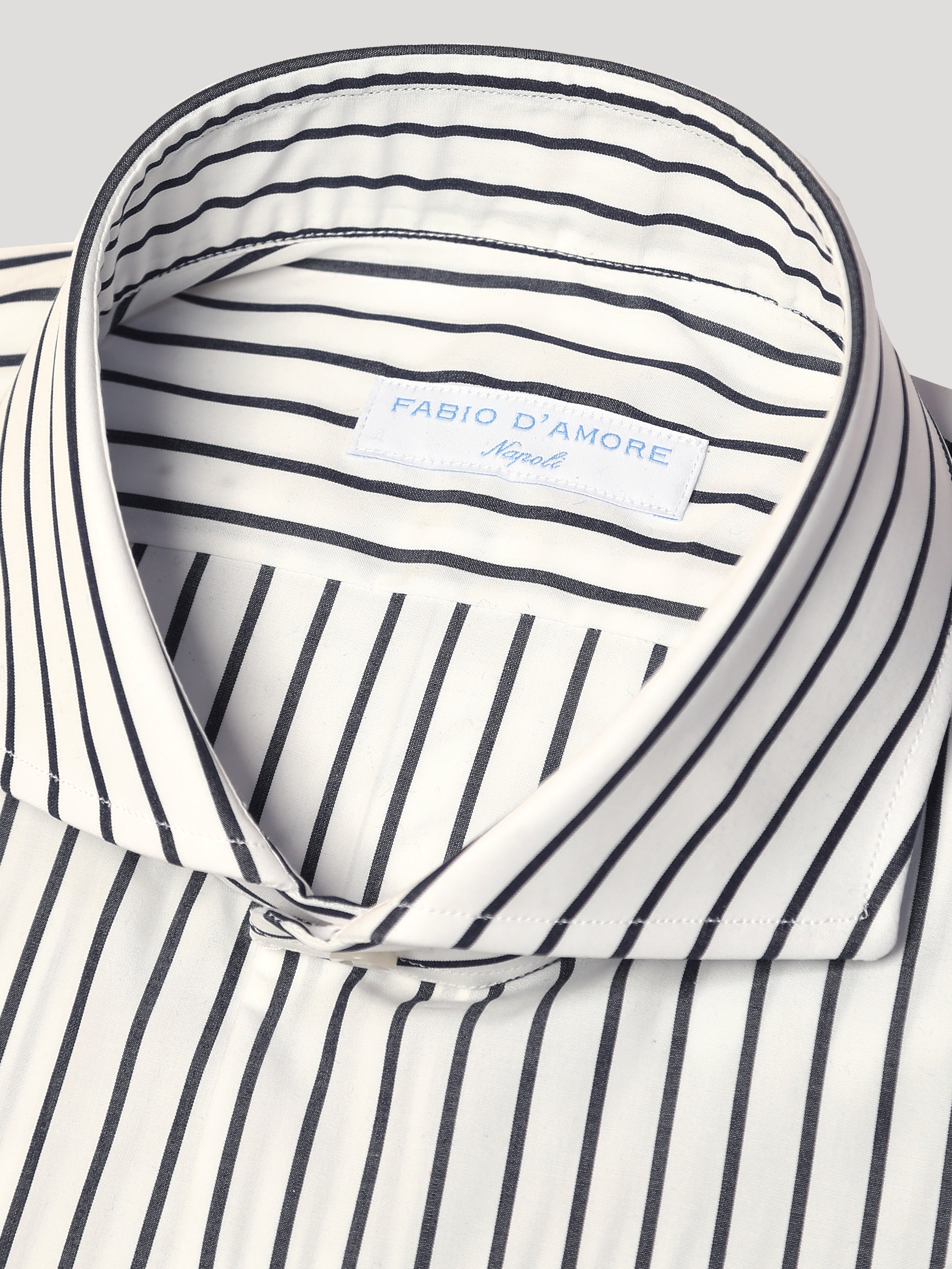 Camicia Slim Sartoriale Collo Mezzo Francese Vento Blu Made In Italy