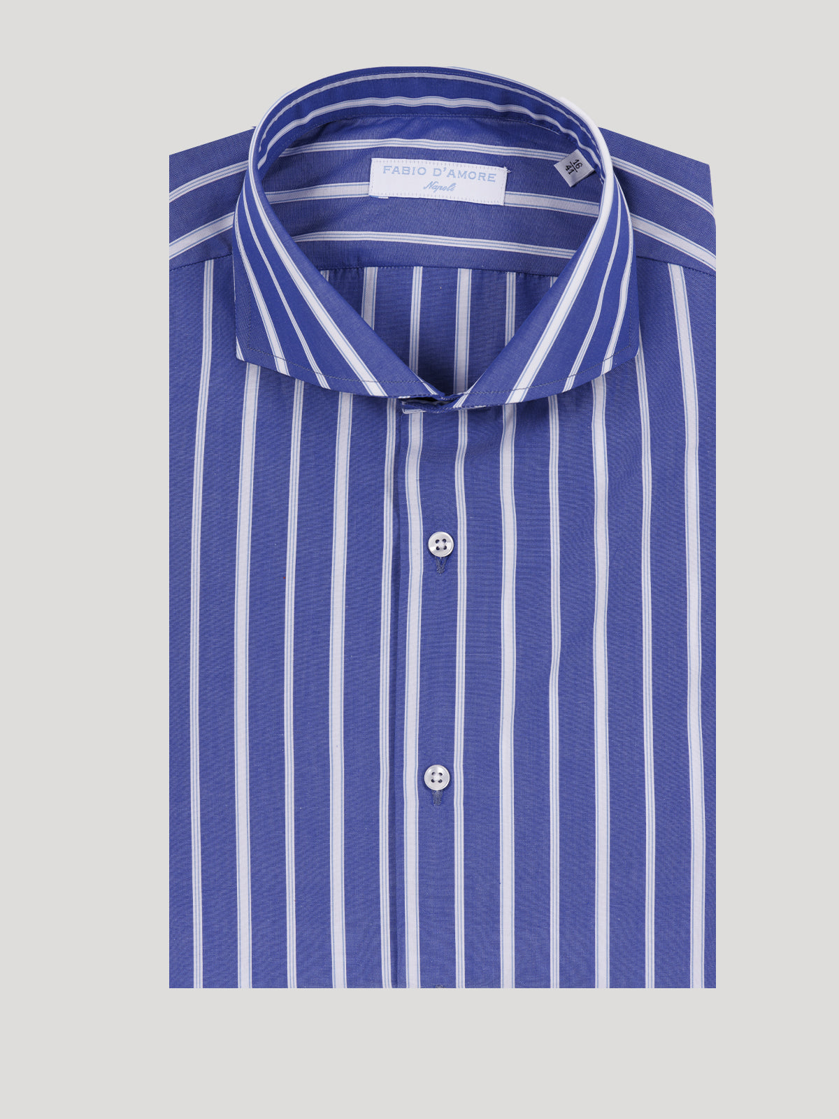 Camicia Slim Sartoriale Napoli Collo Mezzo Francese Made In Italy
