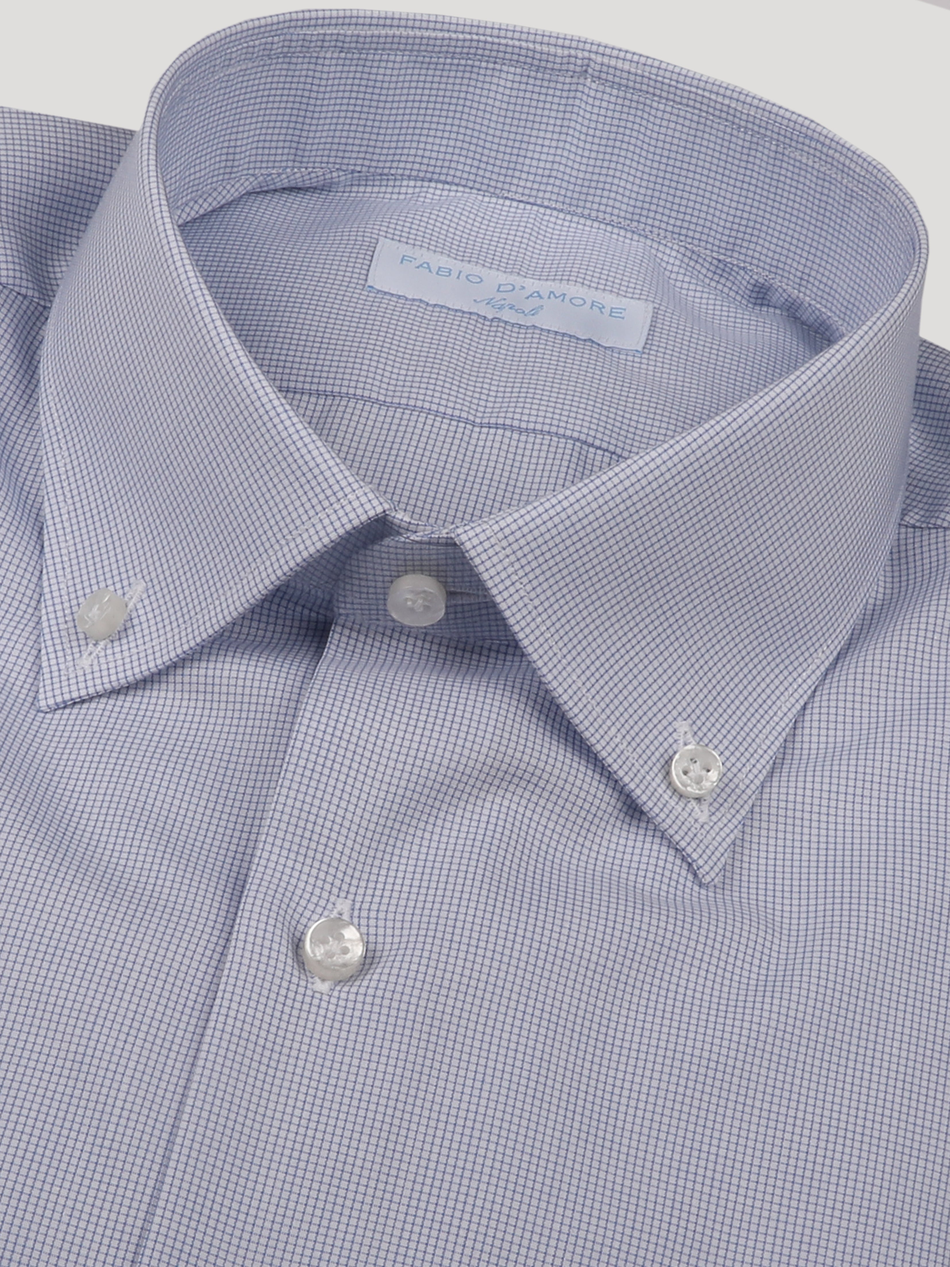 Camicia Slim Sartoriale Collo Botton Down Made In Italy Bold Celeste