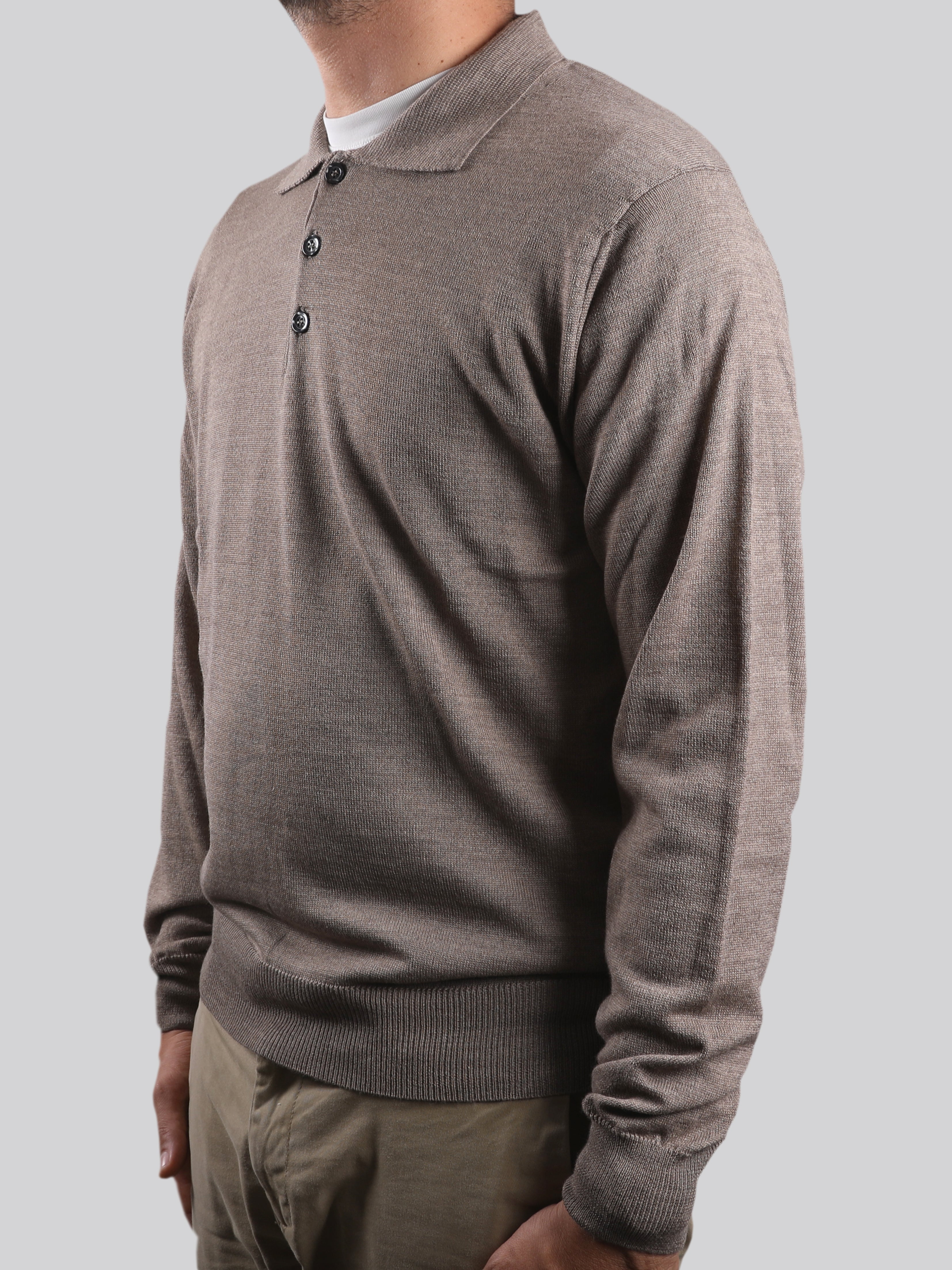 Polo In 100% Lana Merinos Corda Made In Italy