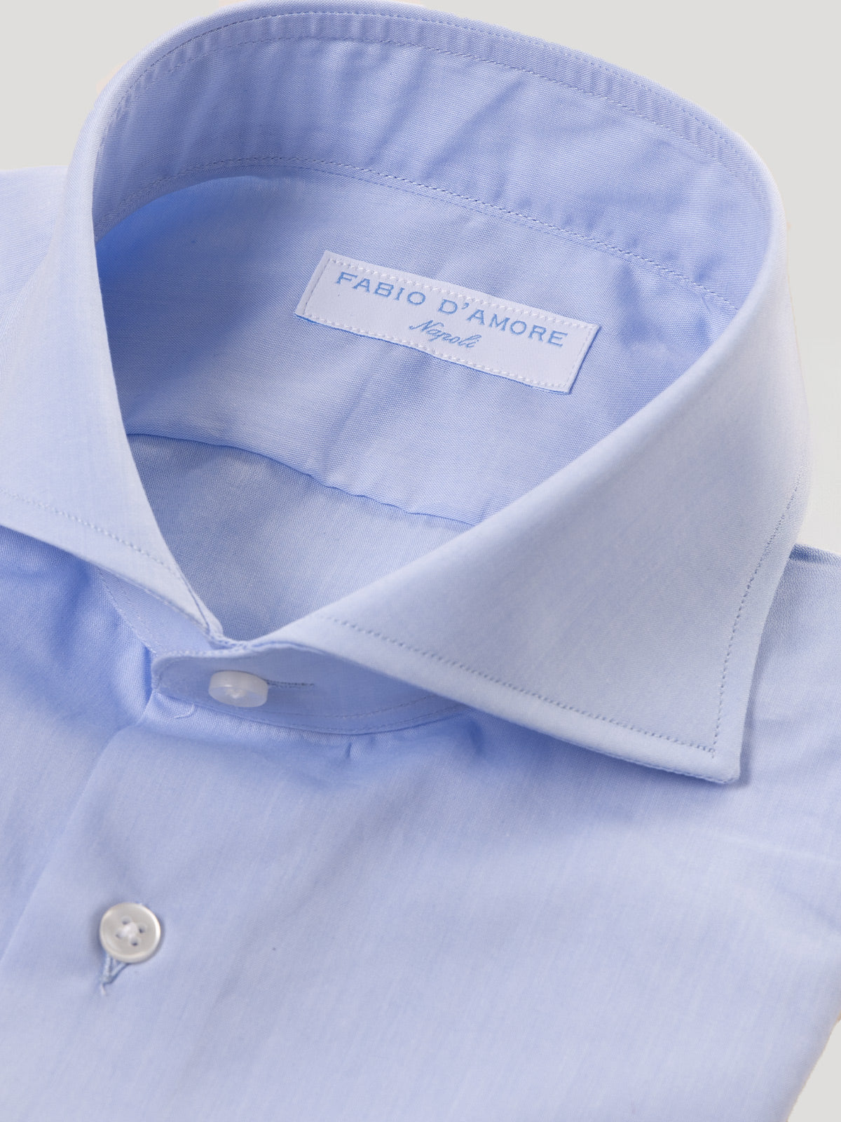 Camicia Slim Sartoriale Zephir Celeste Made In Italy