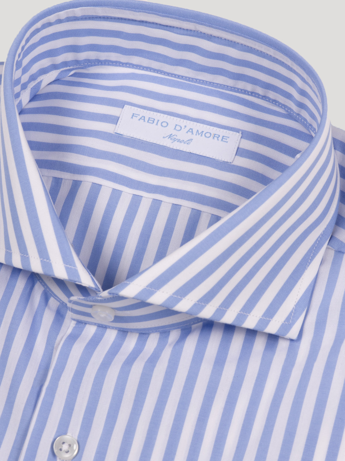 Camicia Slim Sartoriale Collo Mezzo Francese Made In Italy Planet Azzurro
