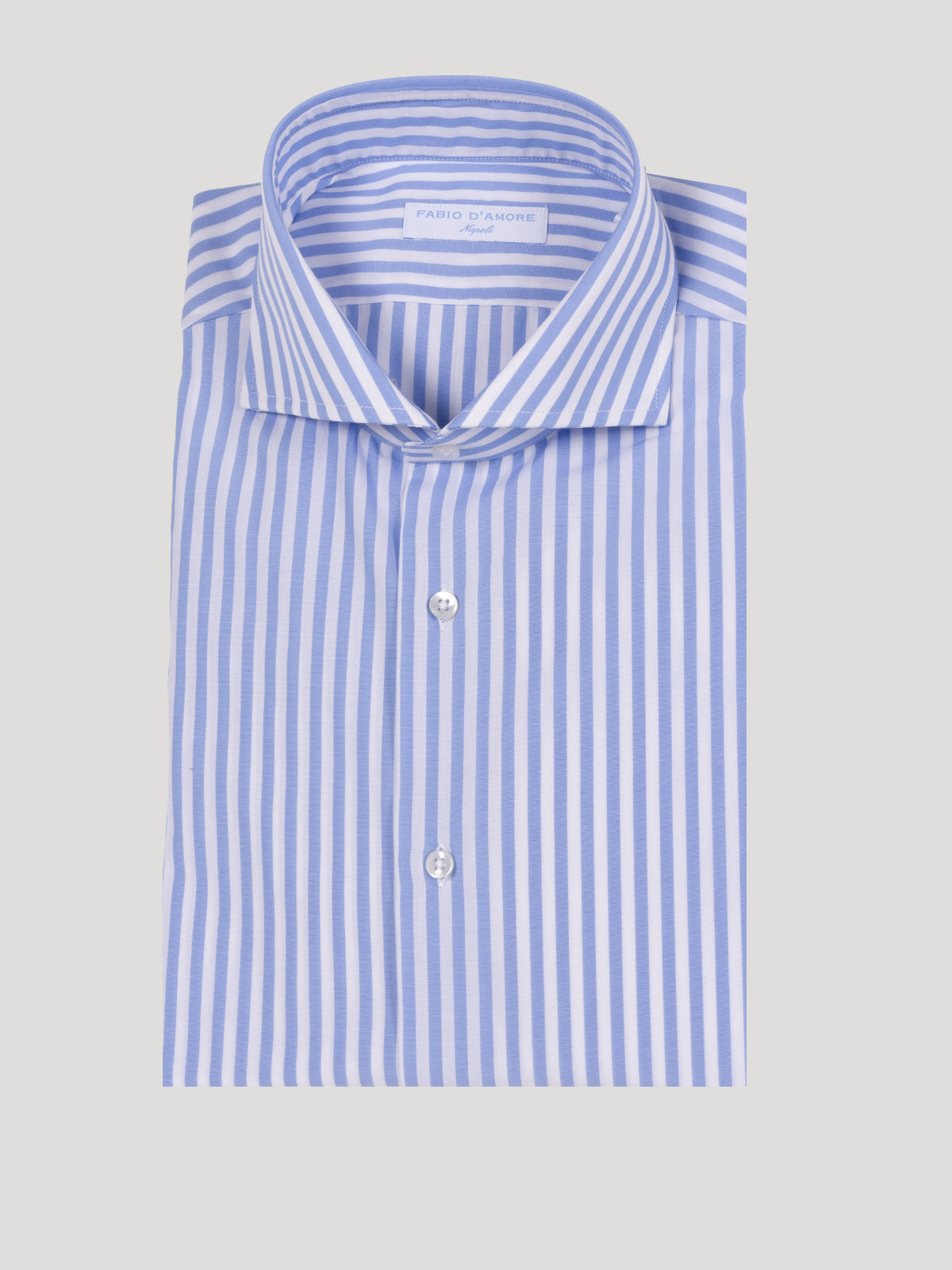 Camicia Slim Sartoriale Collo Mezzo Francese Made In Italy Planet Azzurro