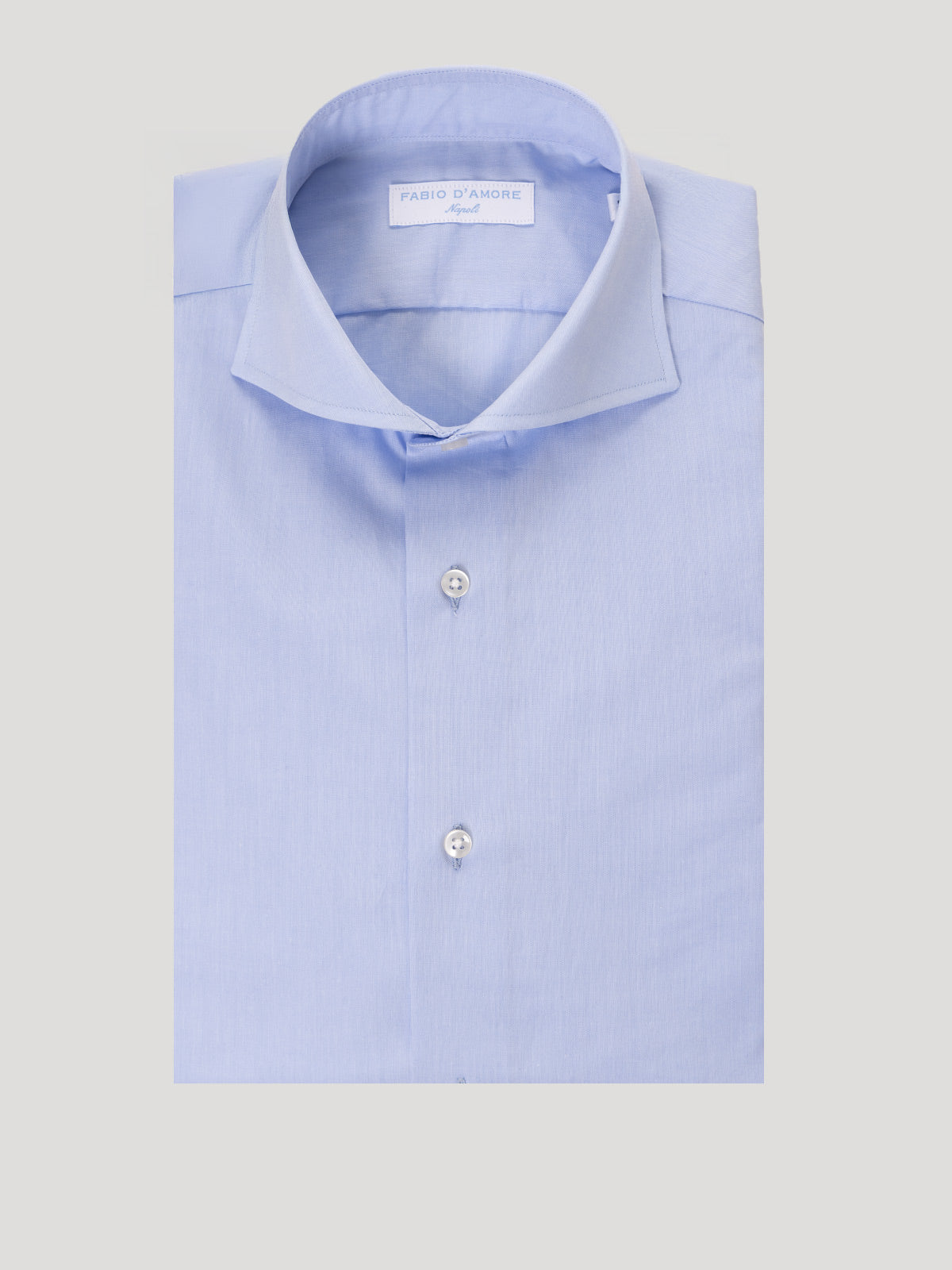 Camicia Slim Sartoriale Zephir Celeste Made In Italy