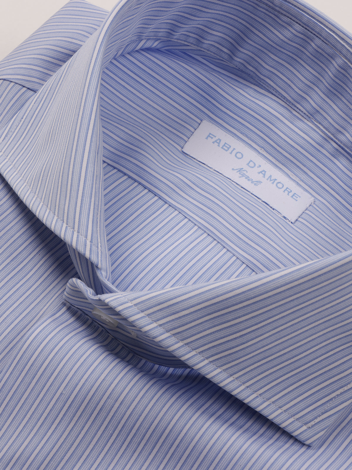 Camicia Regular Fit Sartoriale Collo Mezzo Francese Made In Italy Wall Street 100% Cotone Popeline 70 Compact