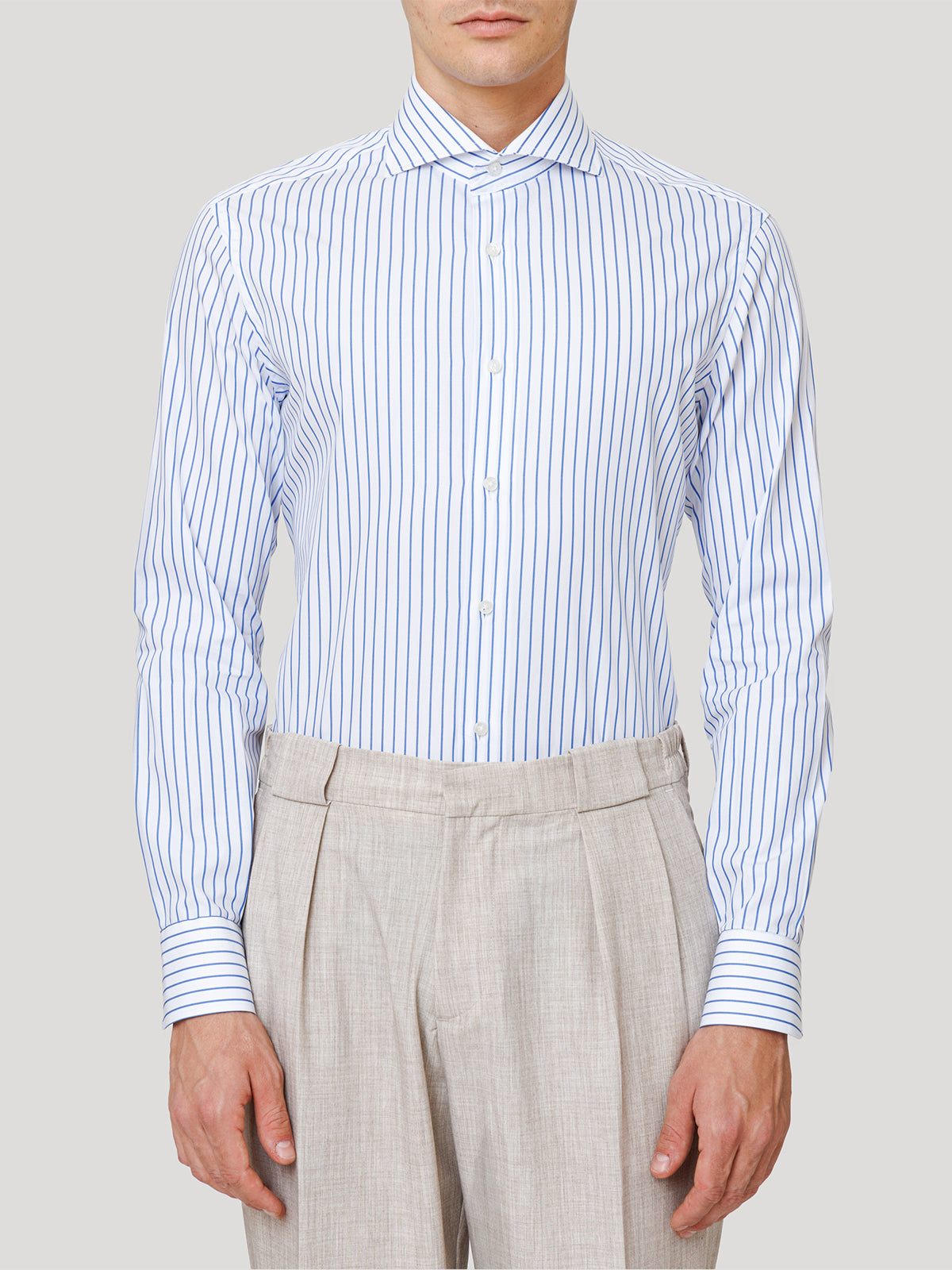 Camicia Slim Sartoriale Collo Mezzo Francese Made In Italy Gold