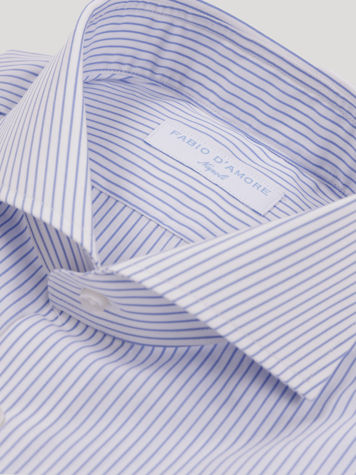 Camicia Slim Fit Sartoriale Collo Mezzo Francese Zante Riga Celeste