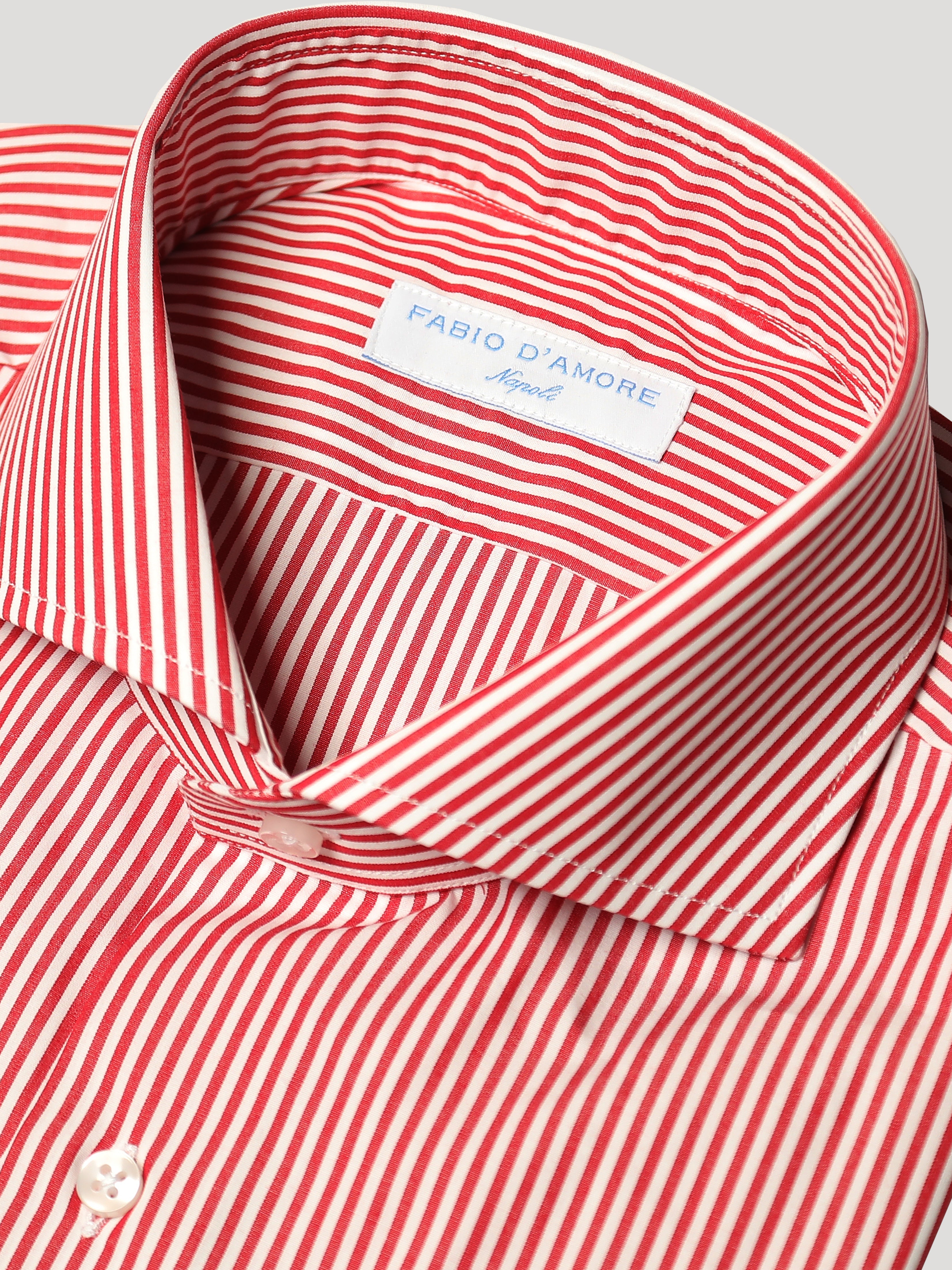 Camicia Slim Sartoriale Collo Mezzo Francese Naxos Rosso made In Italy