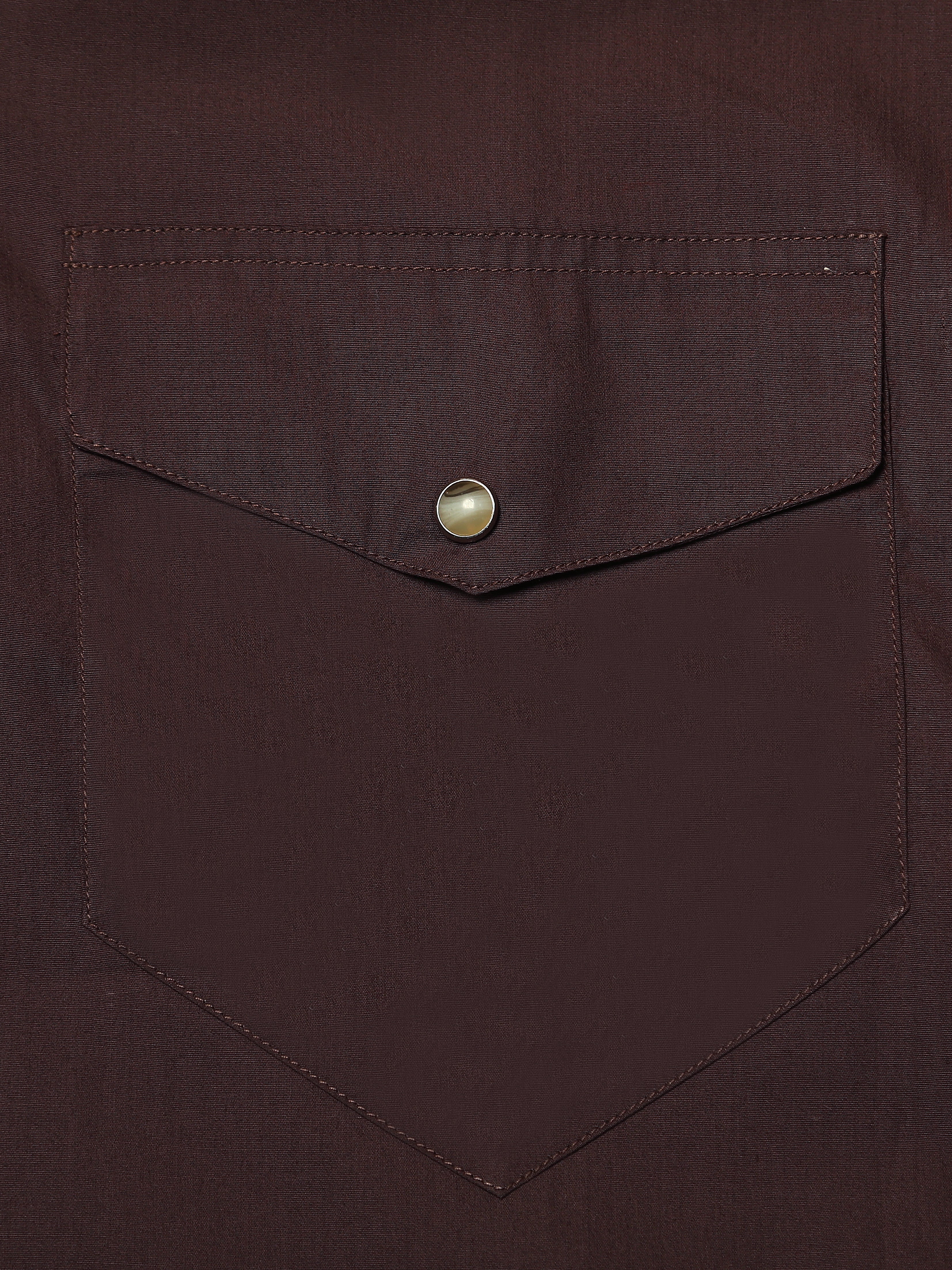 Camicia Texana in Popelin Marrone Collo Soft Made In Italy