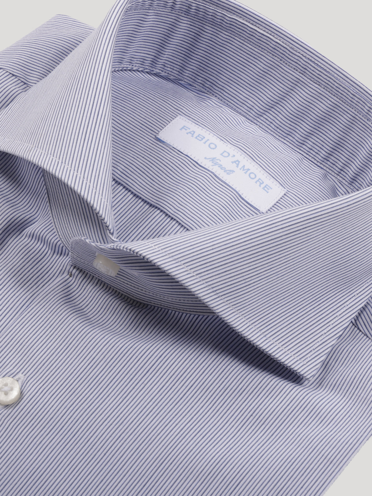 Camicia Slim Sartoriale Collo Mezzo Francese Gaeta Blu Made In Italy