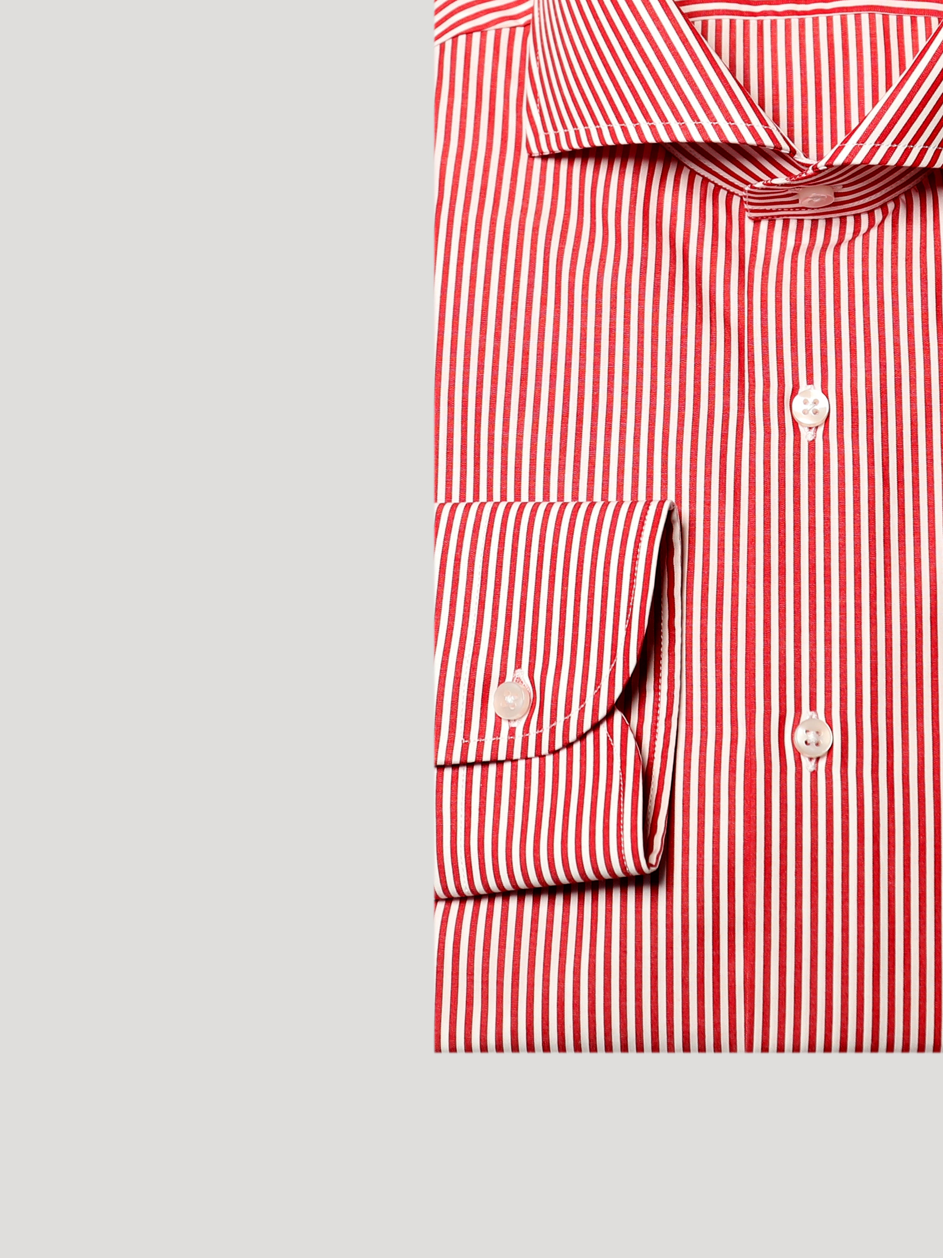 Camicia Slim Sartoriale Collo Mezzo Francese Naxos Rosso made In Italy