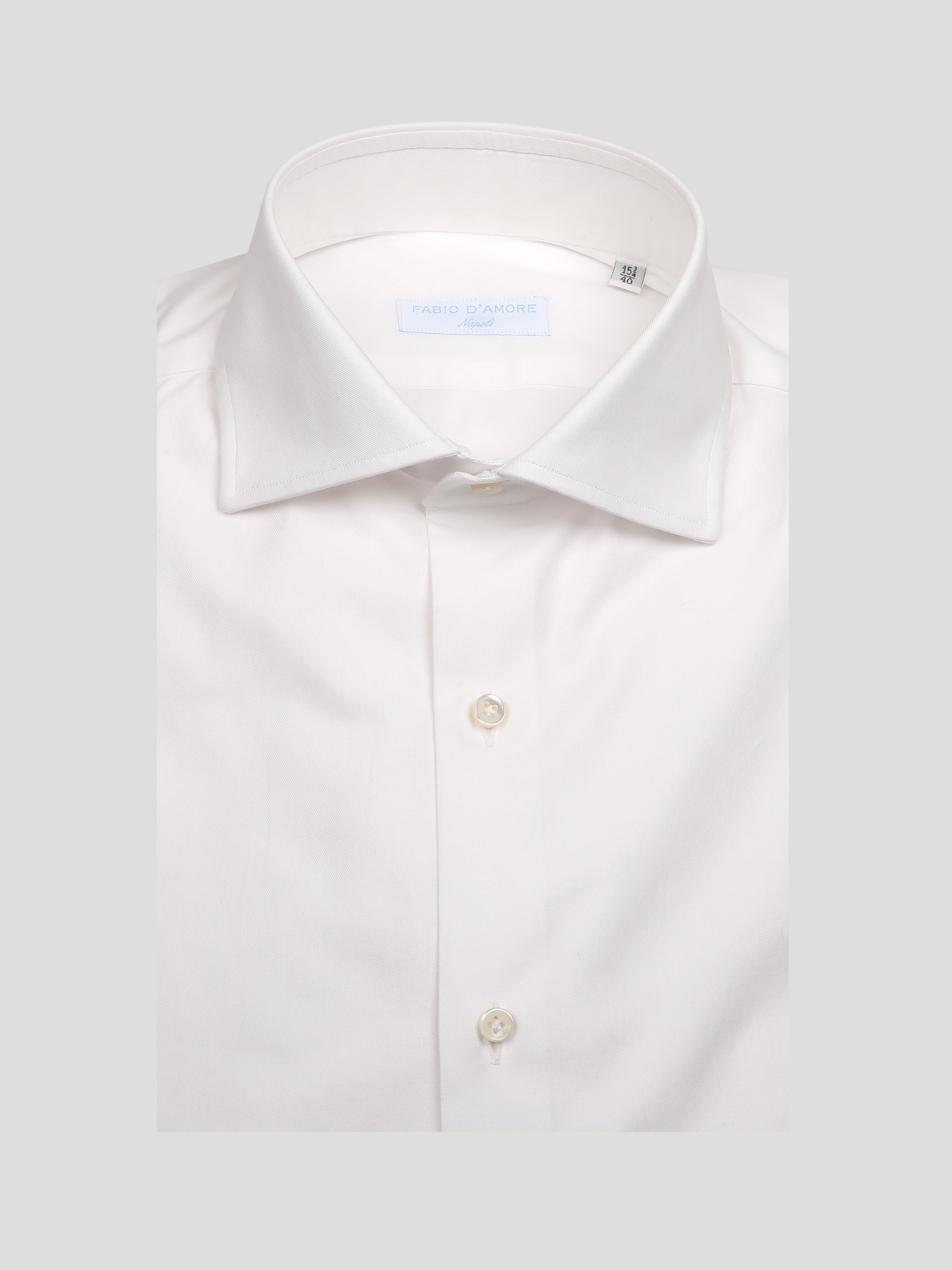 Camicia REGULAR Fit Sartoriale Collo Mezzo Francese Bianca 3 PASSAGGI A MANO Napoletanità