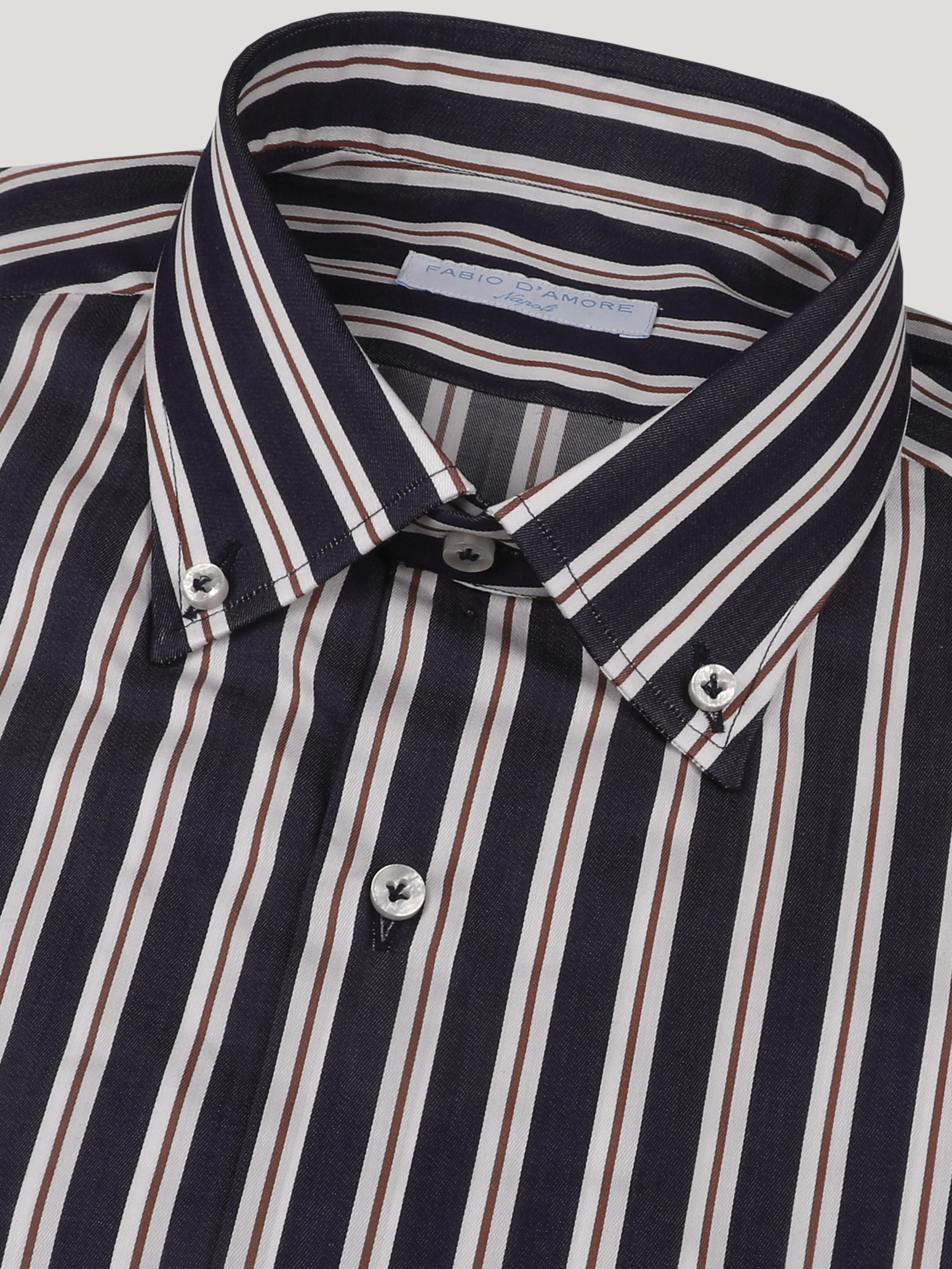 Camicia Slim Sartoriale Collo Botton Down Made In Italy Denali