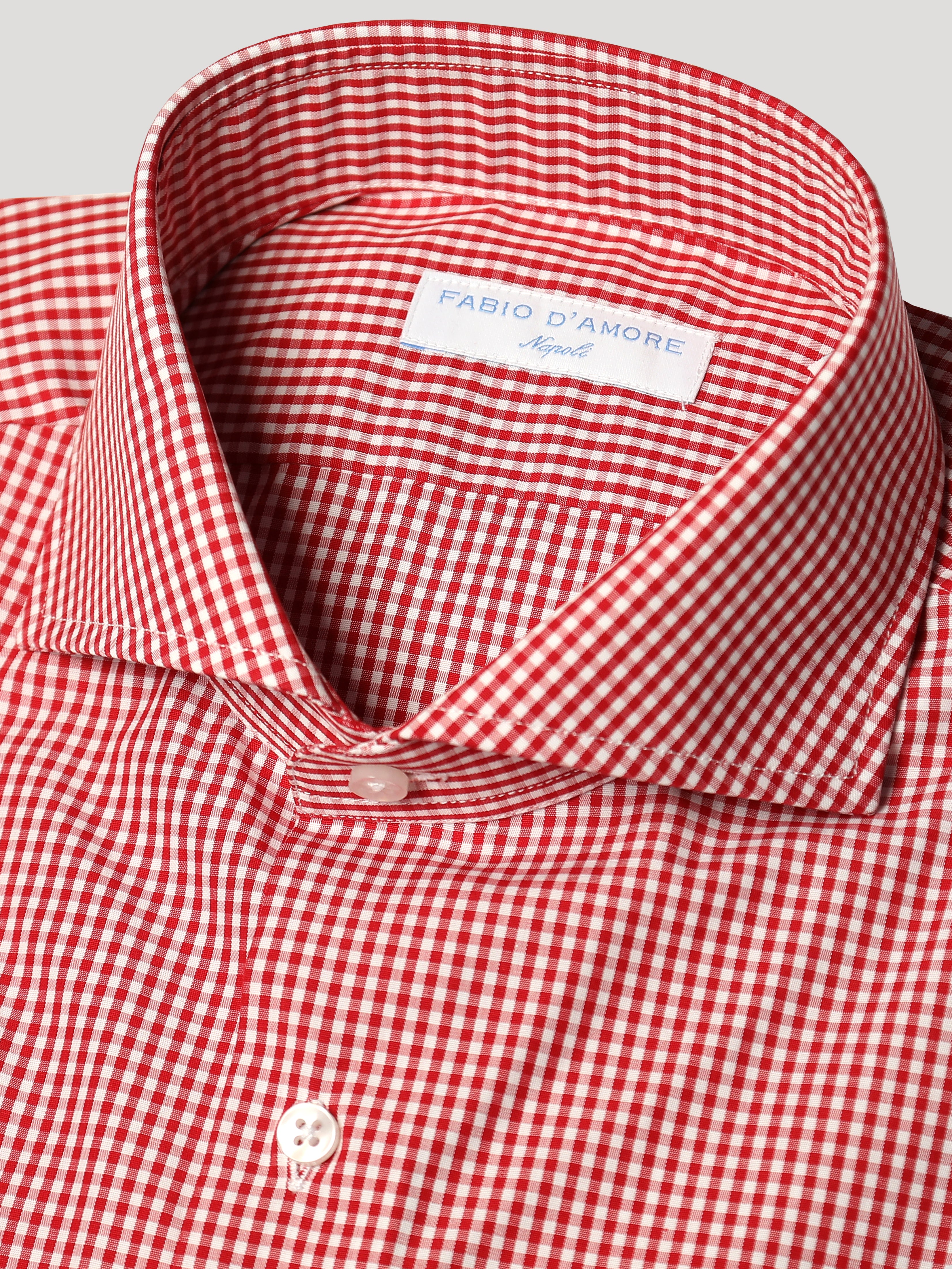 Camicia Slim Fit Sartoriale Collo Mezzo Francese British Rosso