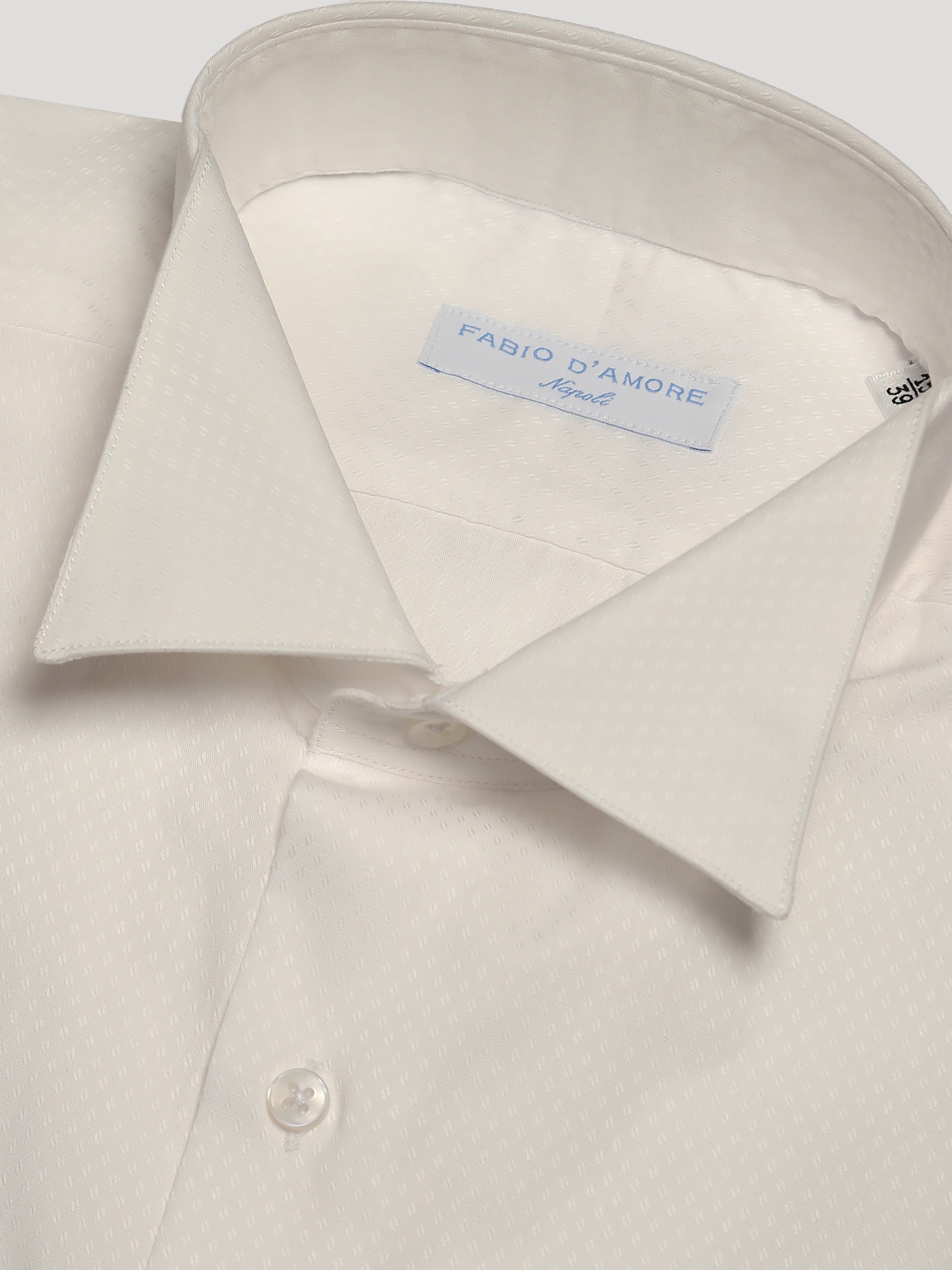 Camicia Slim Fit Collo Diplomatico e Polsi a Gemelli 100% Cotone Popeline 70 Compact