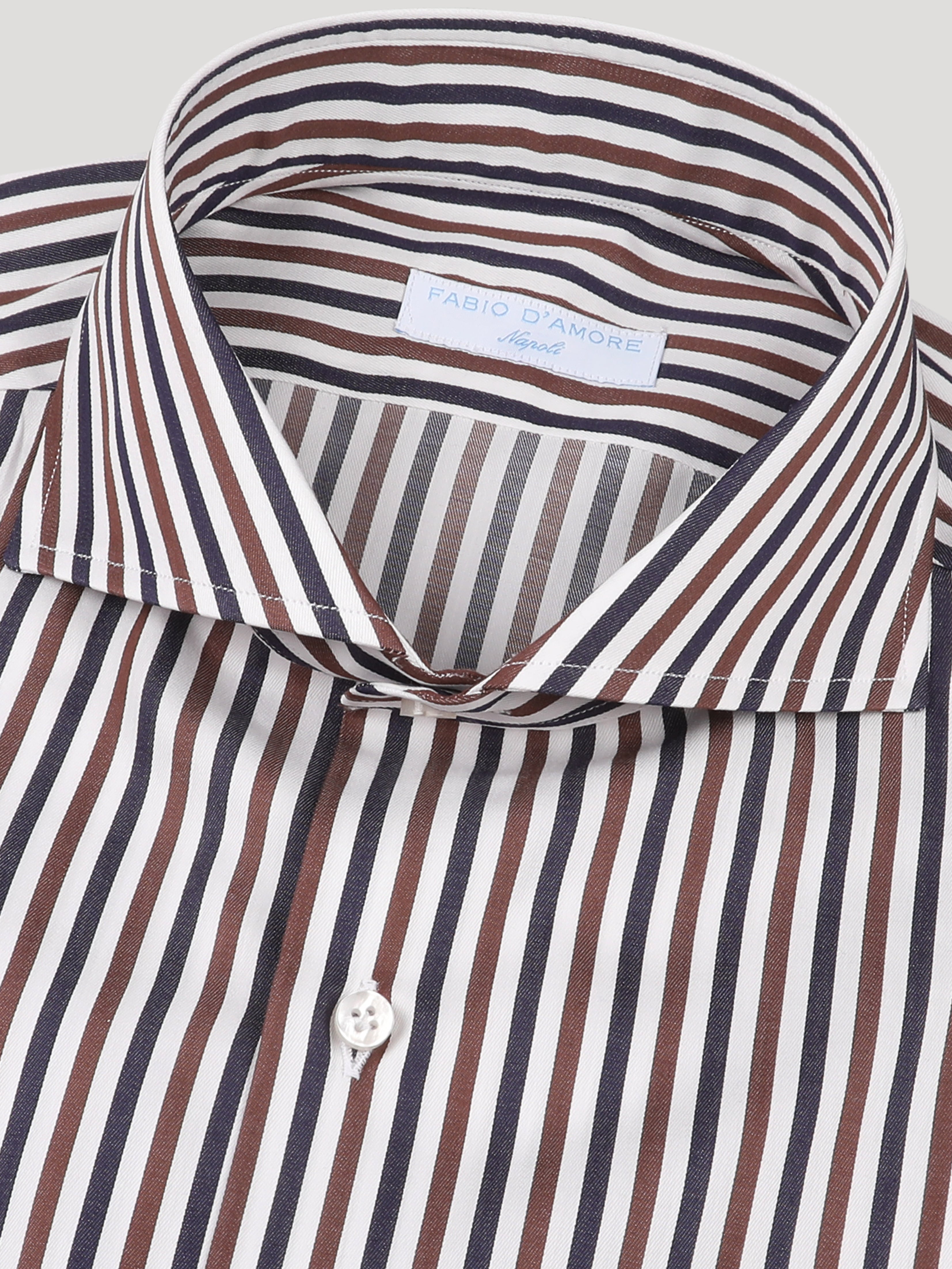 Camicia Slim Sartoriale Collo Mezzo Francese Soft Made In Italy Stelvio Blu