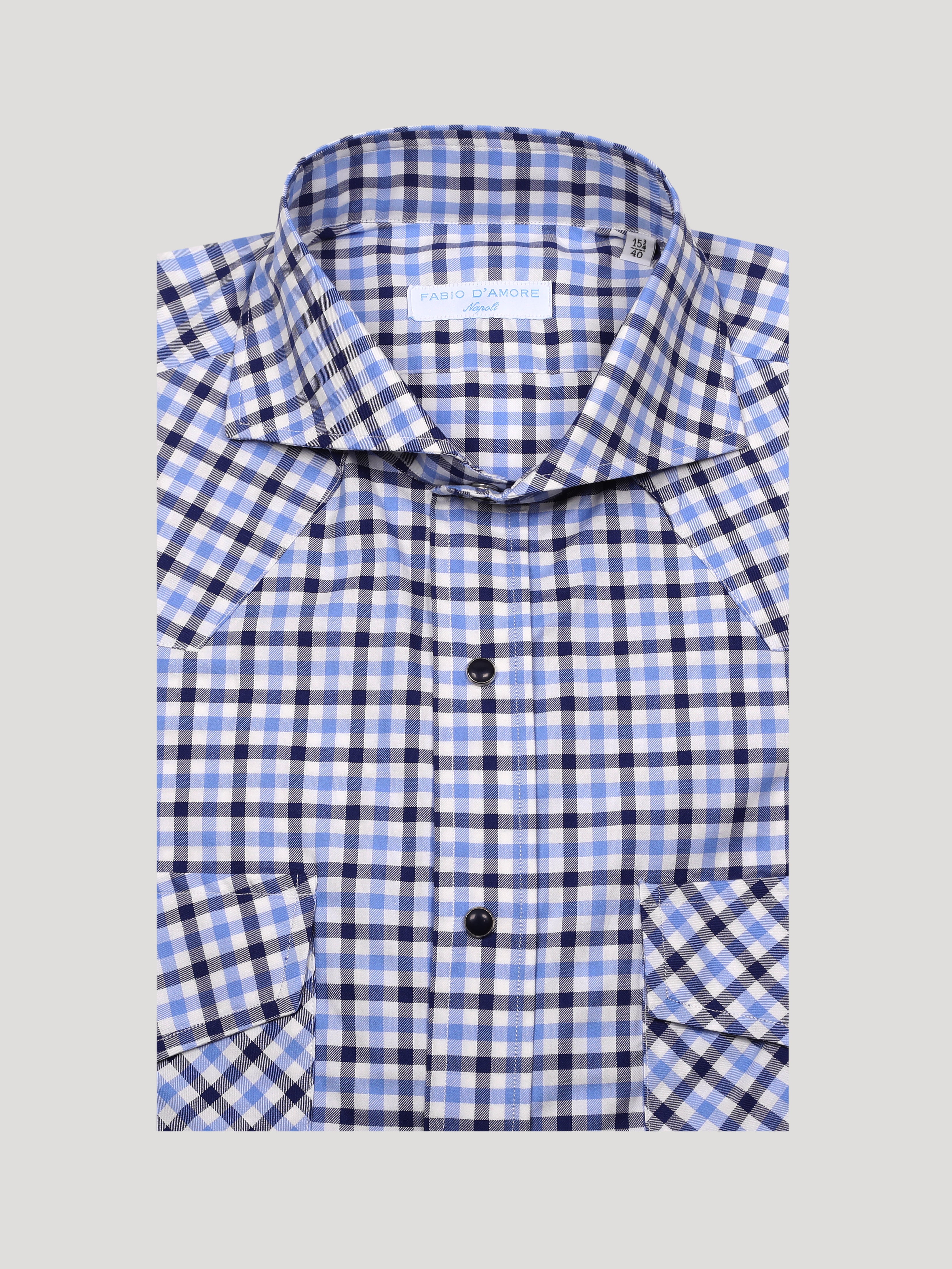 Texana In Cotone Blu e Celeste