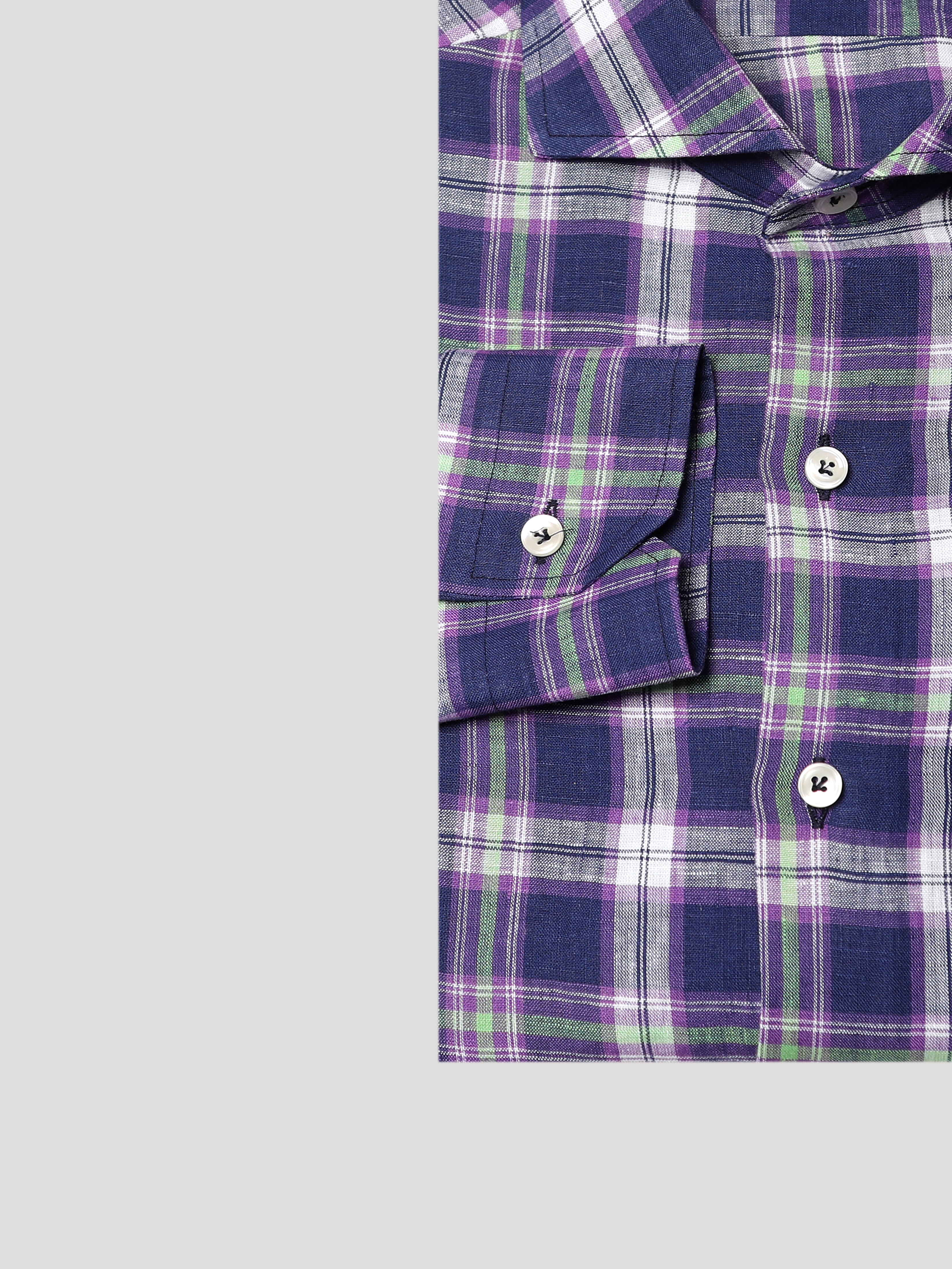 Camicia Slim Fit Sartoriale Di Lino Collo Mezzo Francese Soft
