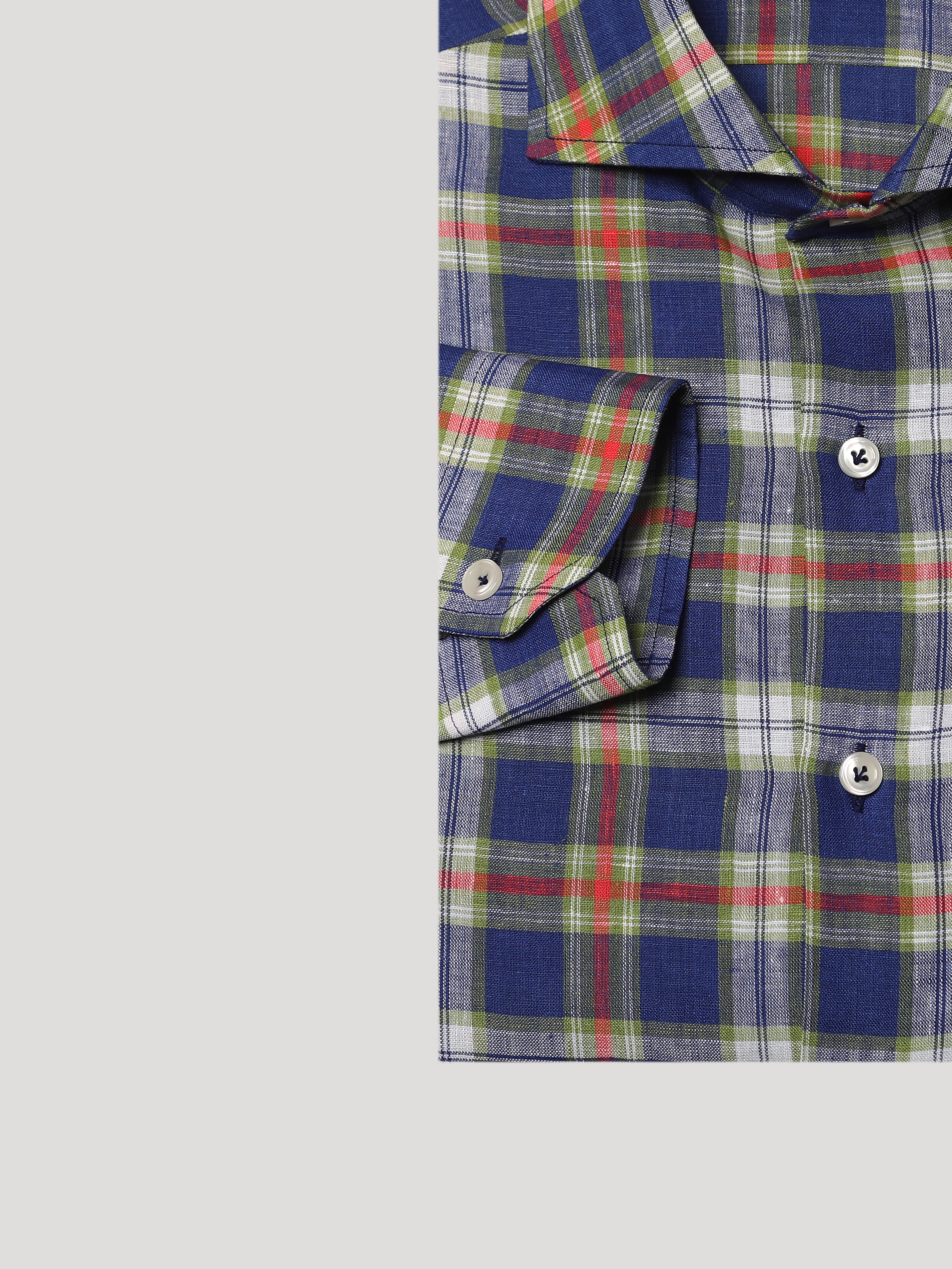 Camicia Slim Fit Sartoriale Di Lino Collo Mezzo Francese Soft