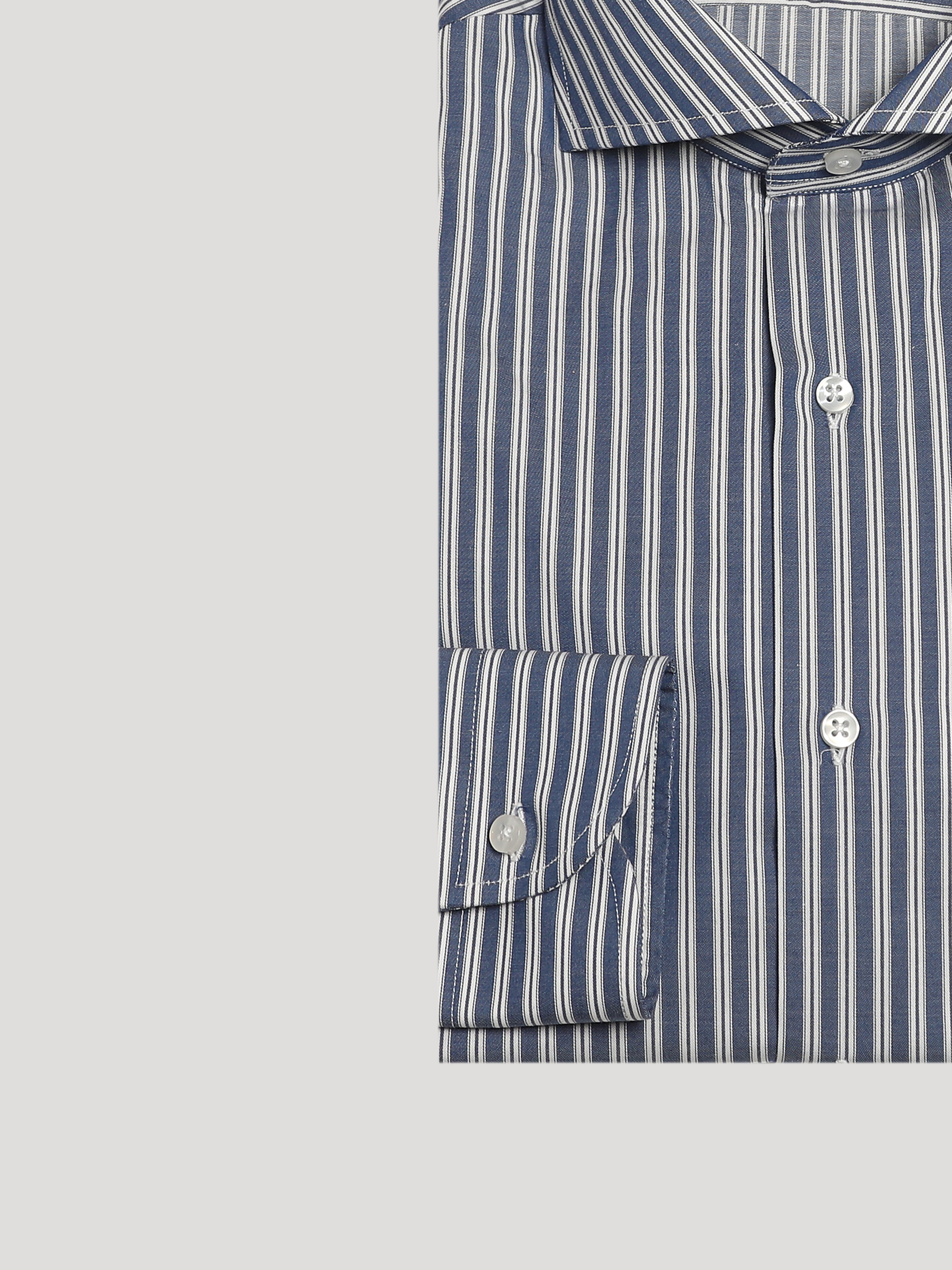 Camicia Slim Fit Sartoriale Collo Mezzo Francese Rolling Blu