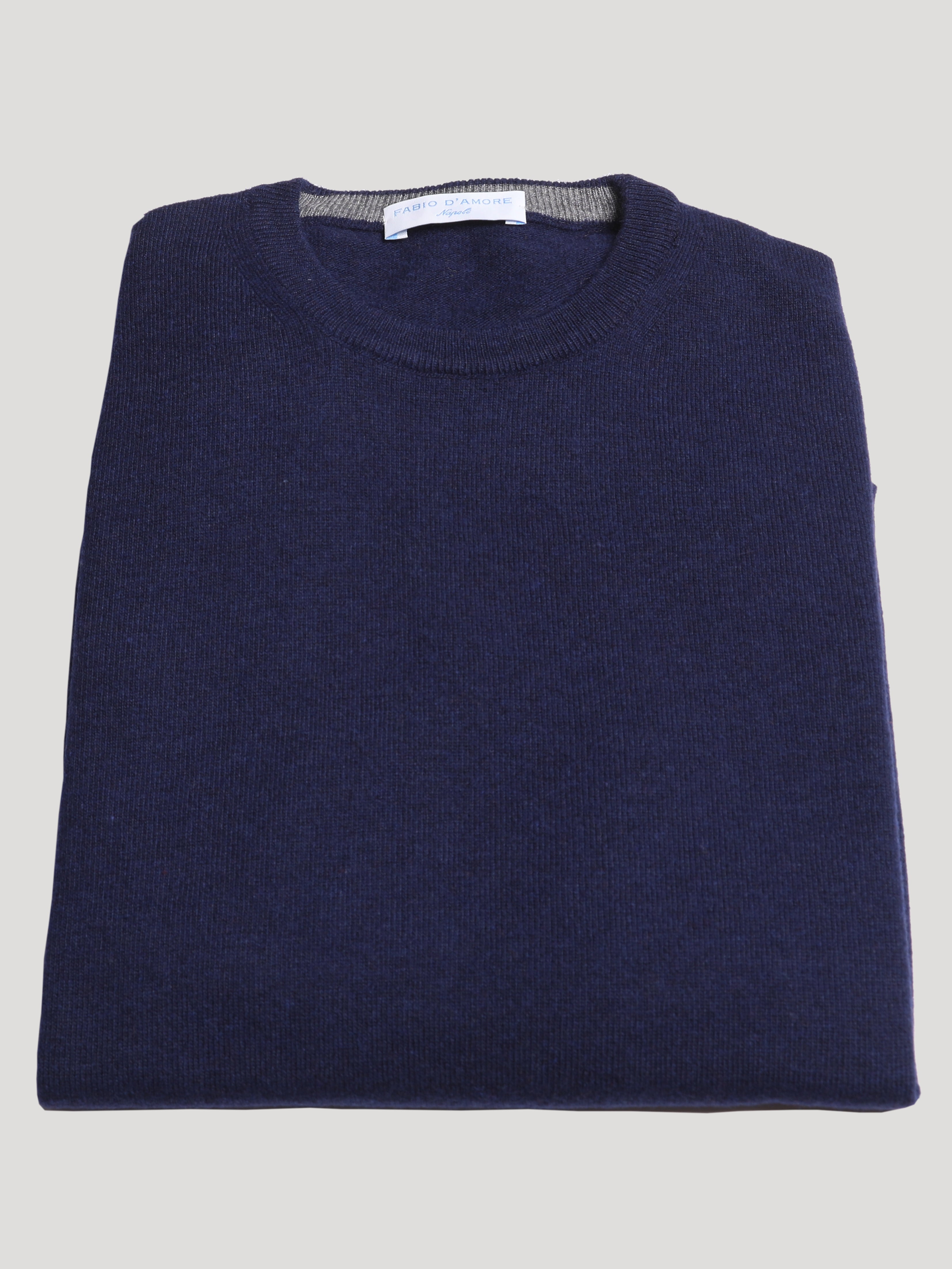 Maglione Girocollo in Cashemere Made in Italy Blu