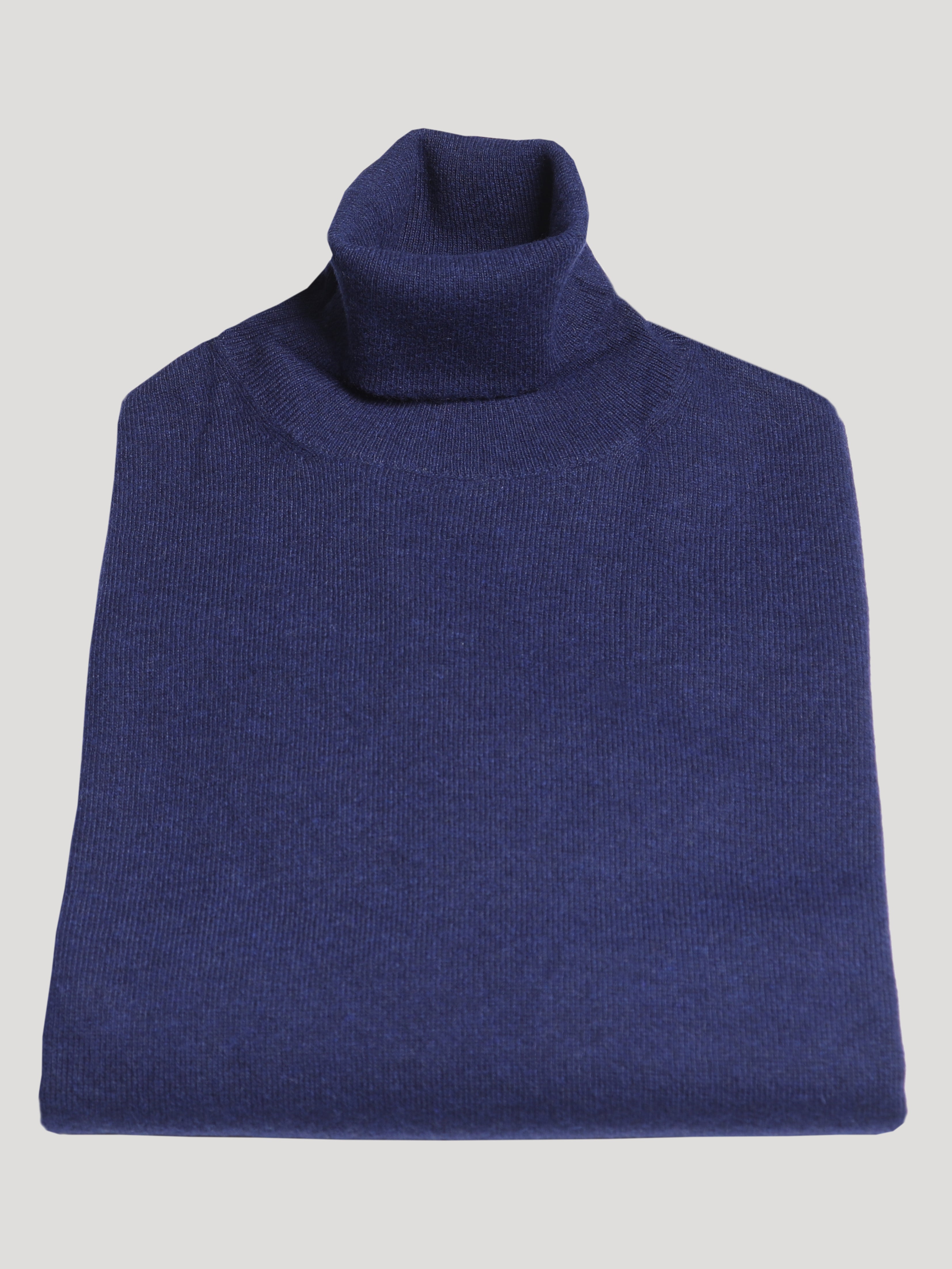 Maglione Collo Alto in Cashemere Made in Italy Blu