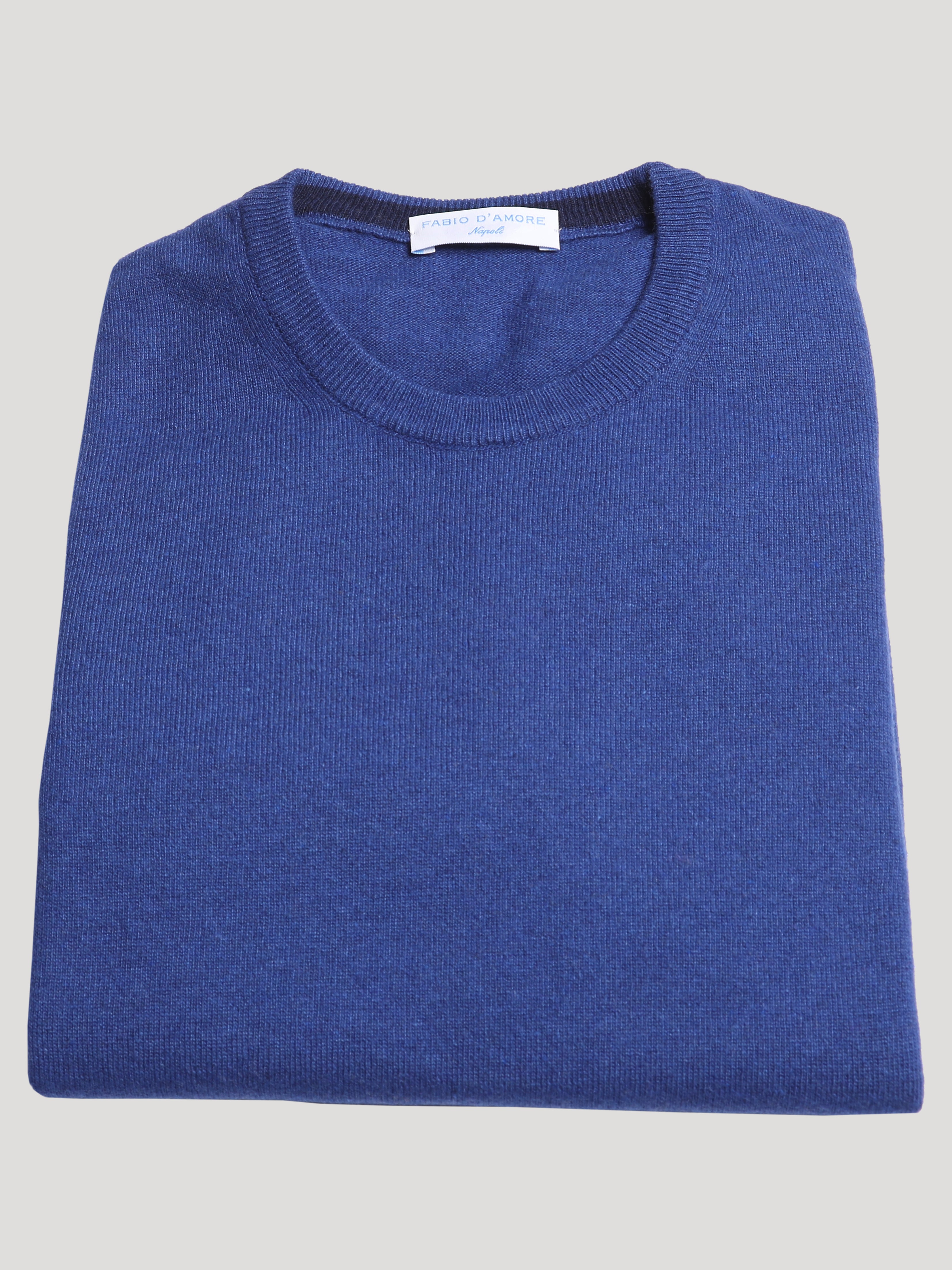 Maglione Girocollo in Cashemere Made in Italy Bluette