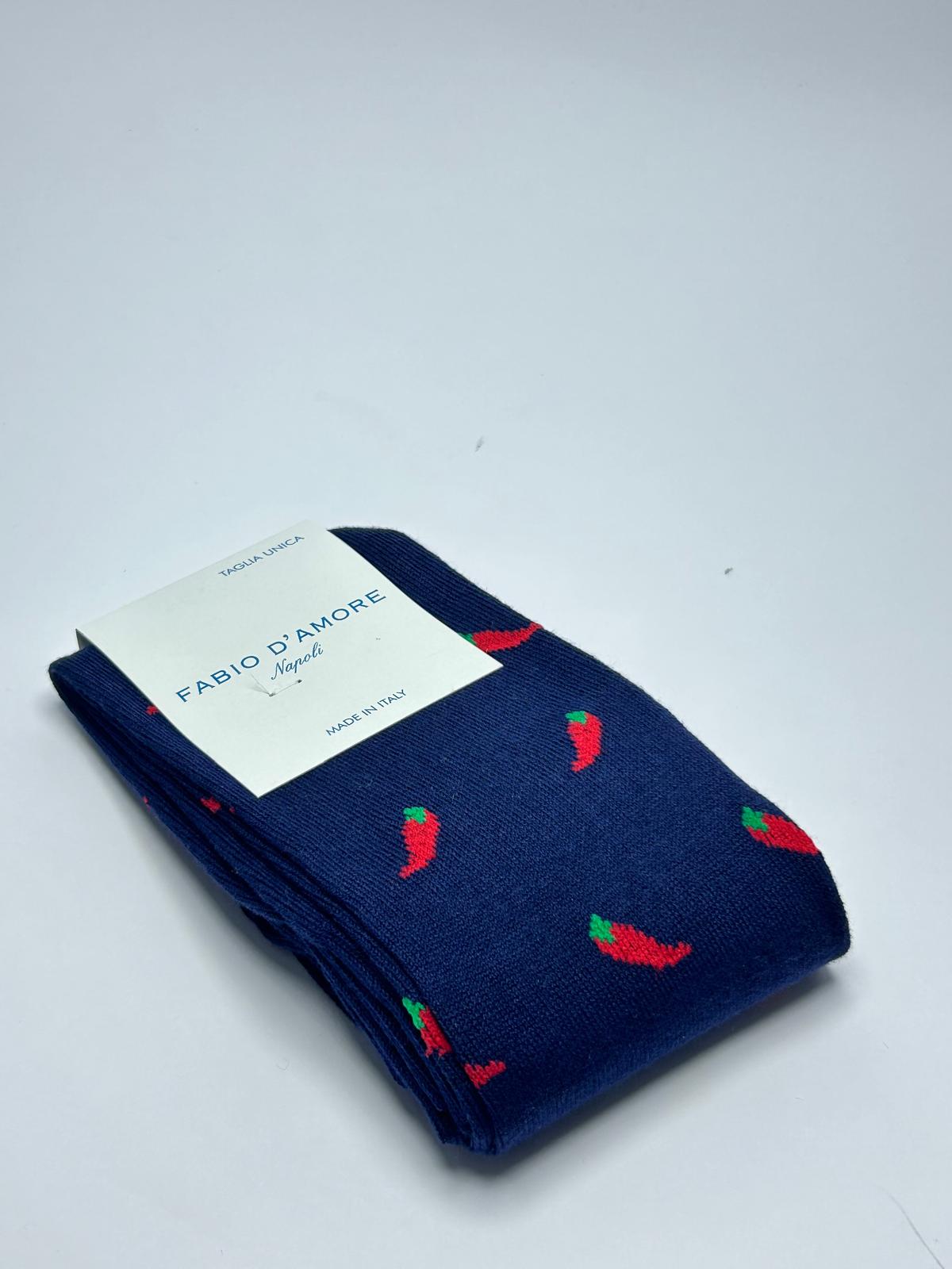 Calzino lungo Corno Blu Made in Italy