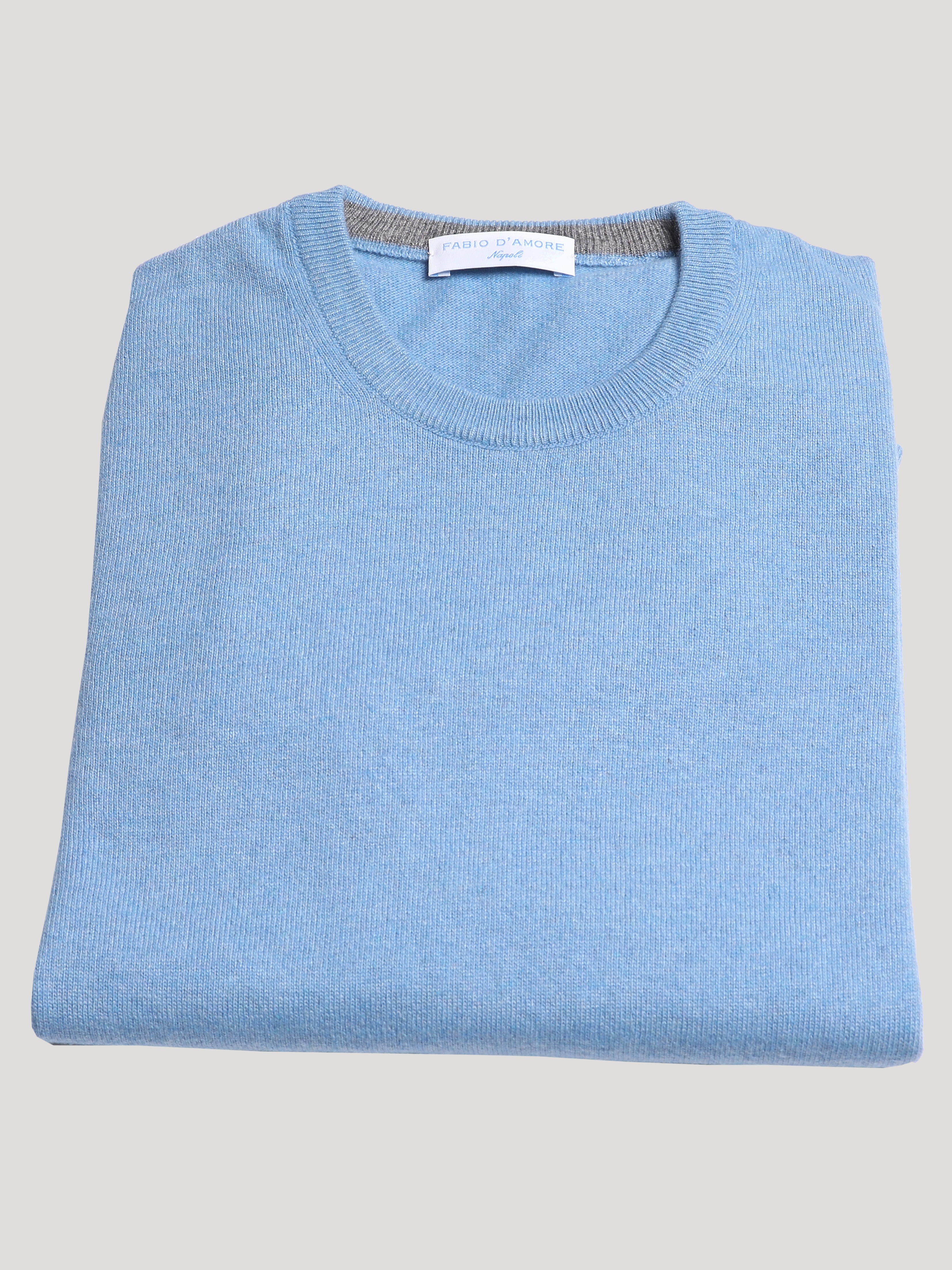Maglione Girocollo in Cashemere Made in Italy Cielo